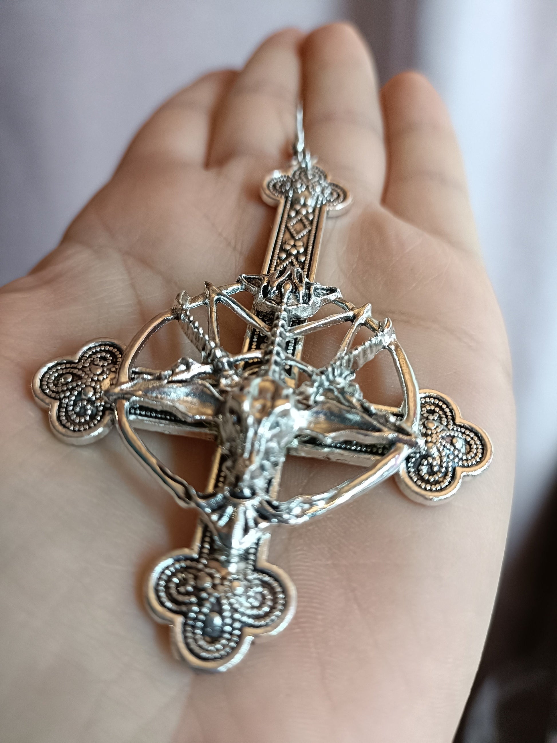 Baphomet Crucifix Earrings