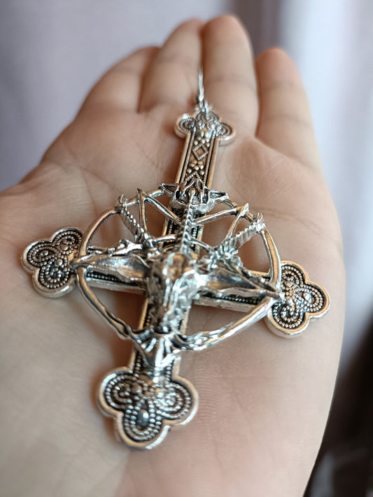 Baphomet Crucifix Earrings