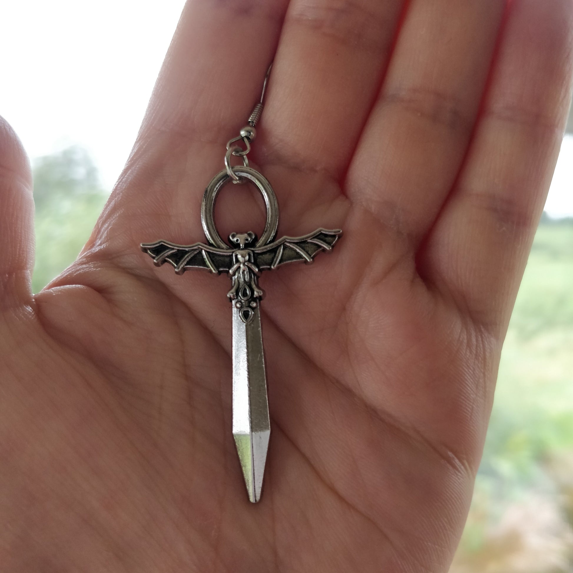Bat Ankh Earrings - Trad Goth