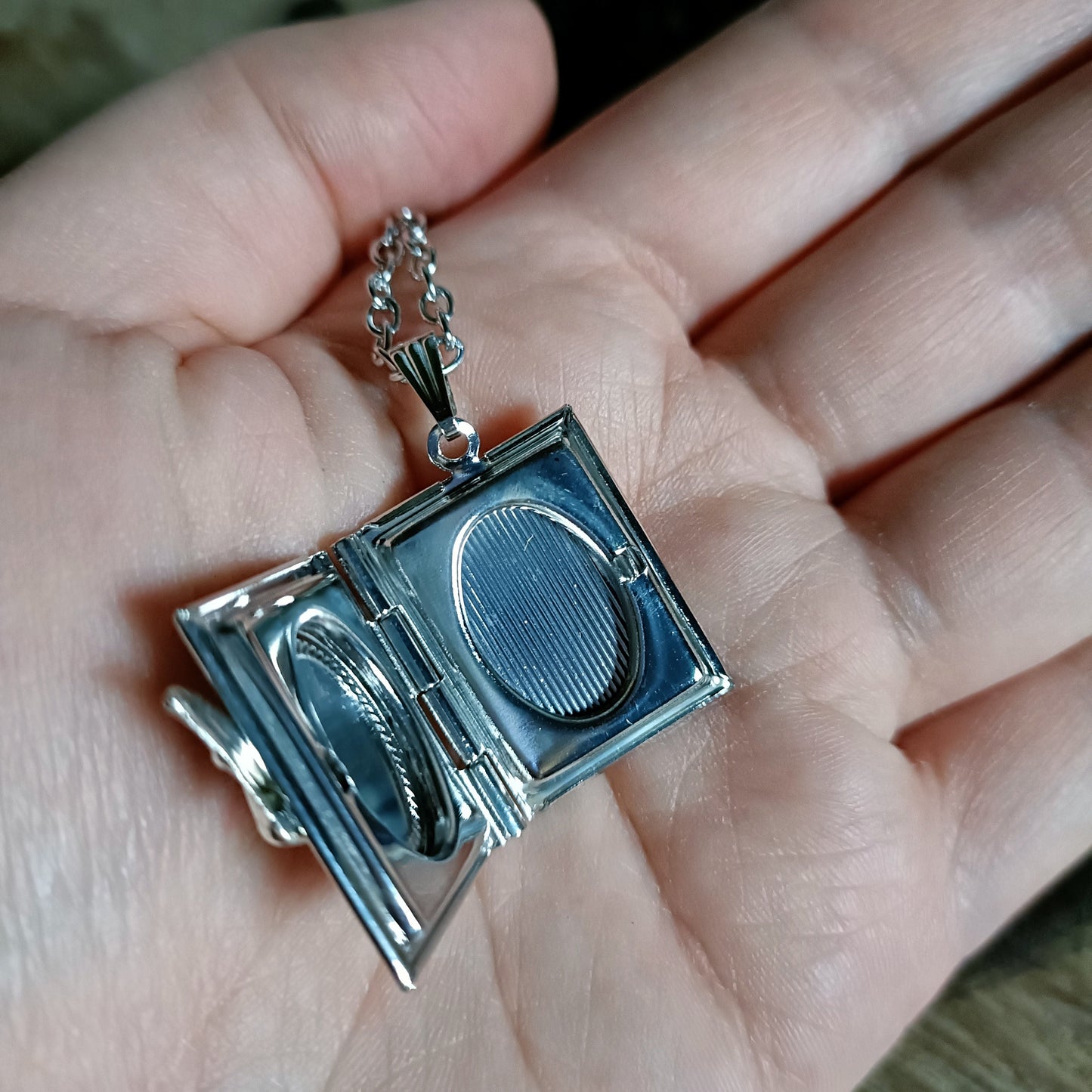 Bat Book Locket Necklace- Fantasy Whimsigoth