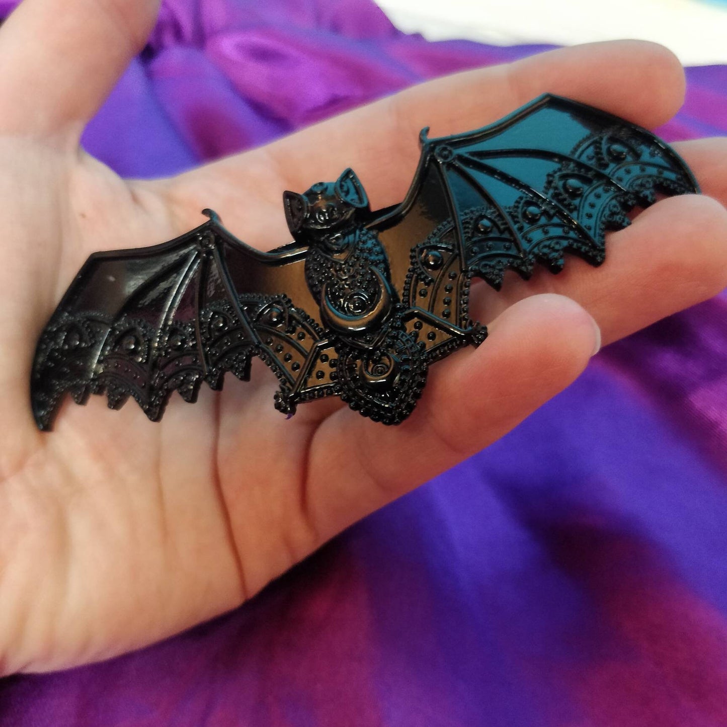 Bat Hair Barrette- gothic victoriana hair clip black