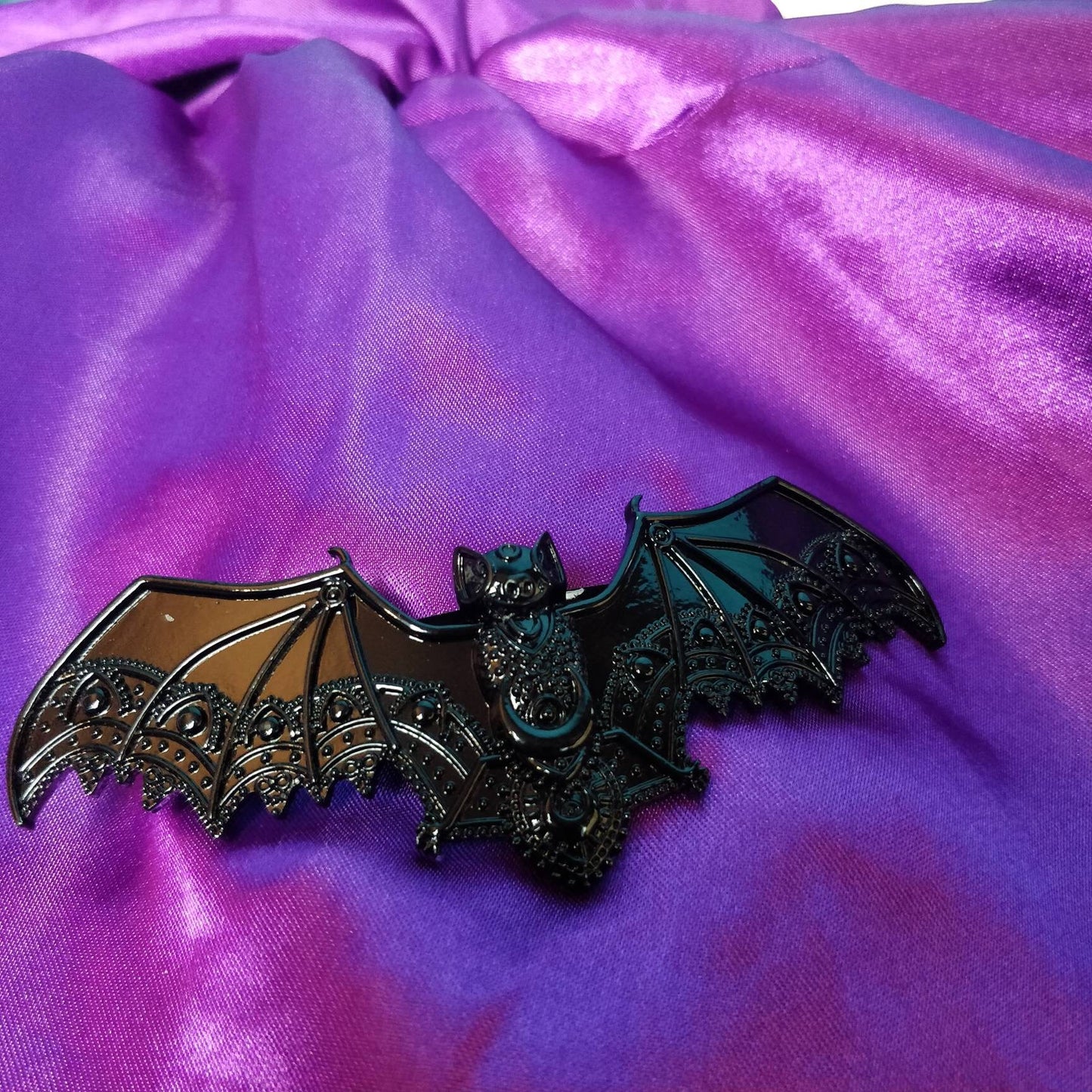 Bat Hair Barrette- gothic victoriana hair clip black