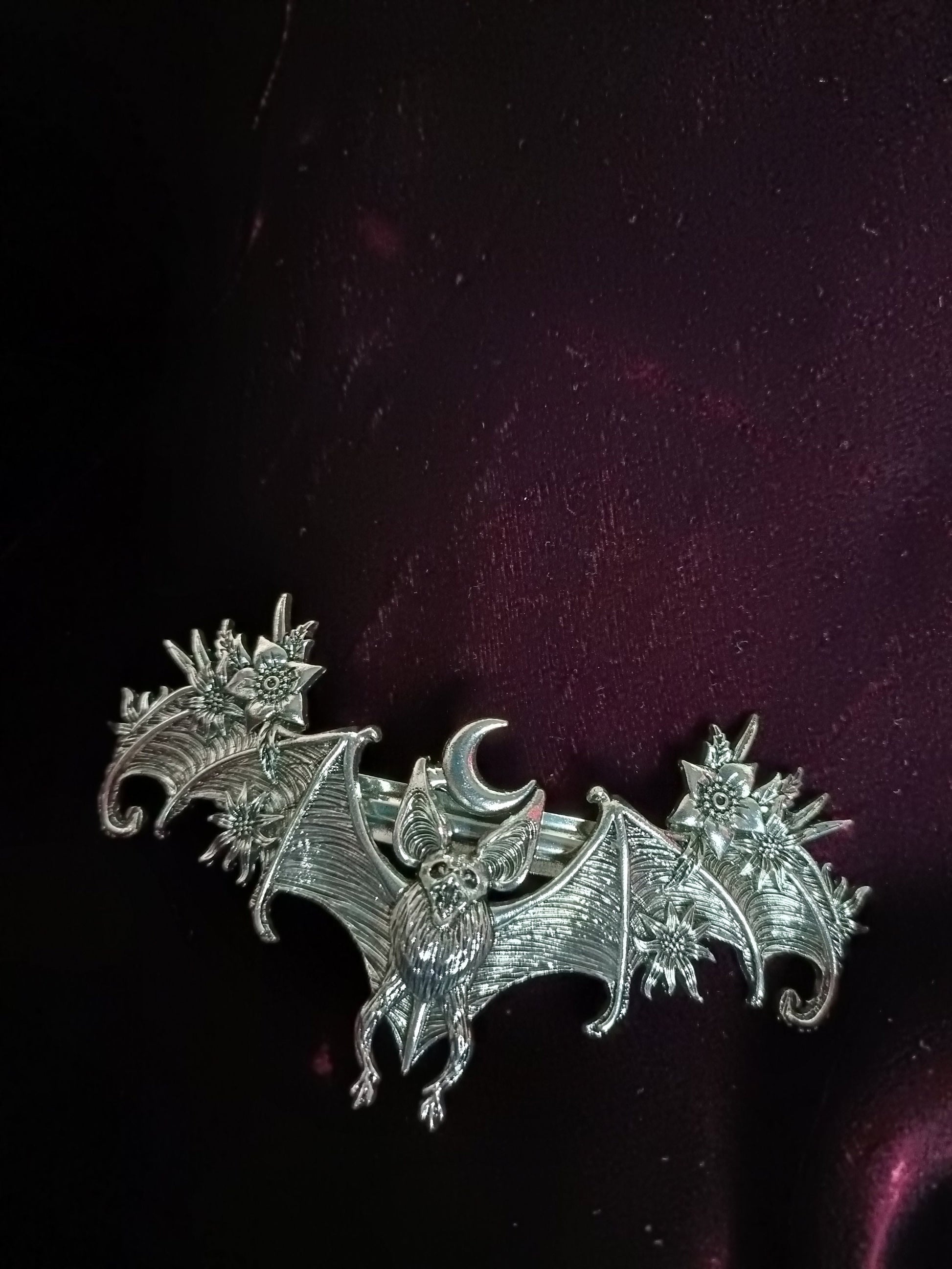 Bat Hair Clip - Night Bloom Gothic Hair Clip
