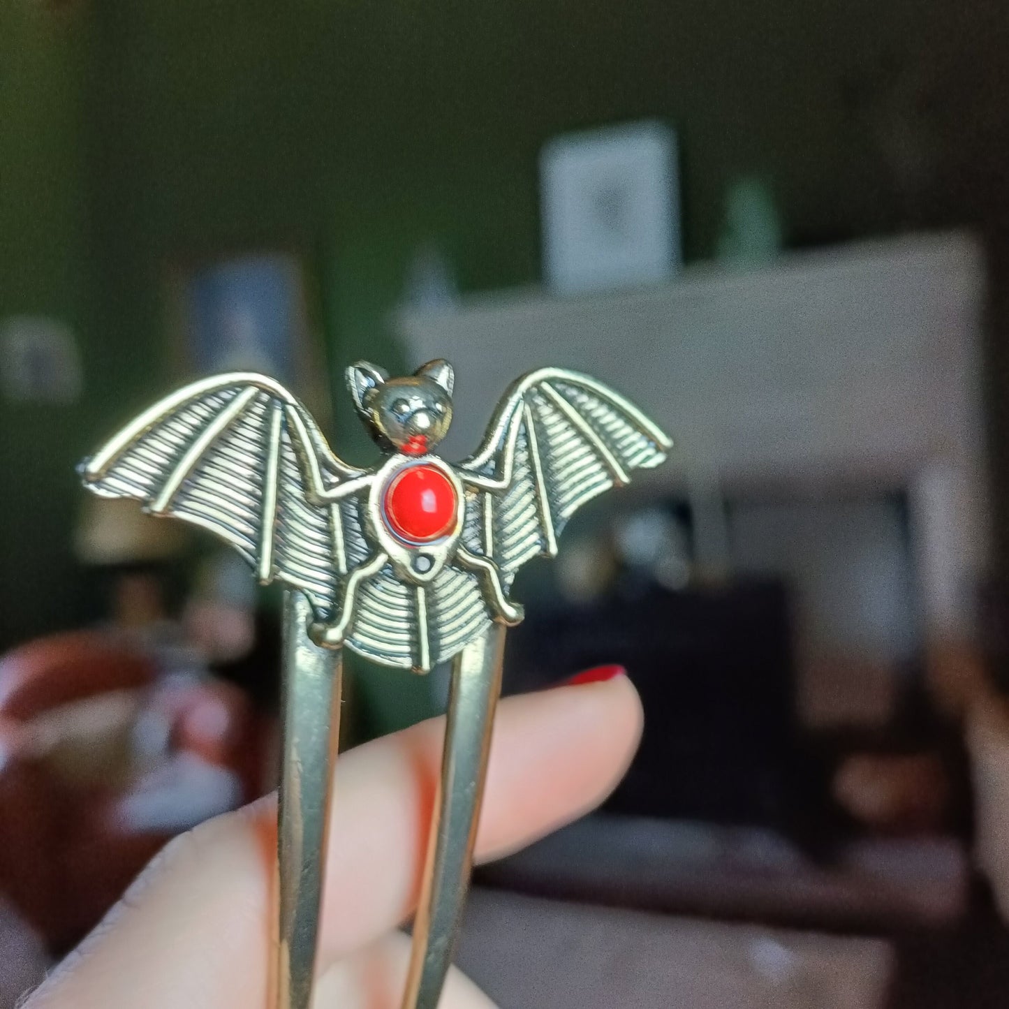 Bat Hair Stick- Retro Gothic
