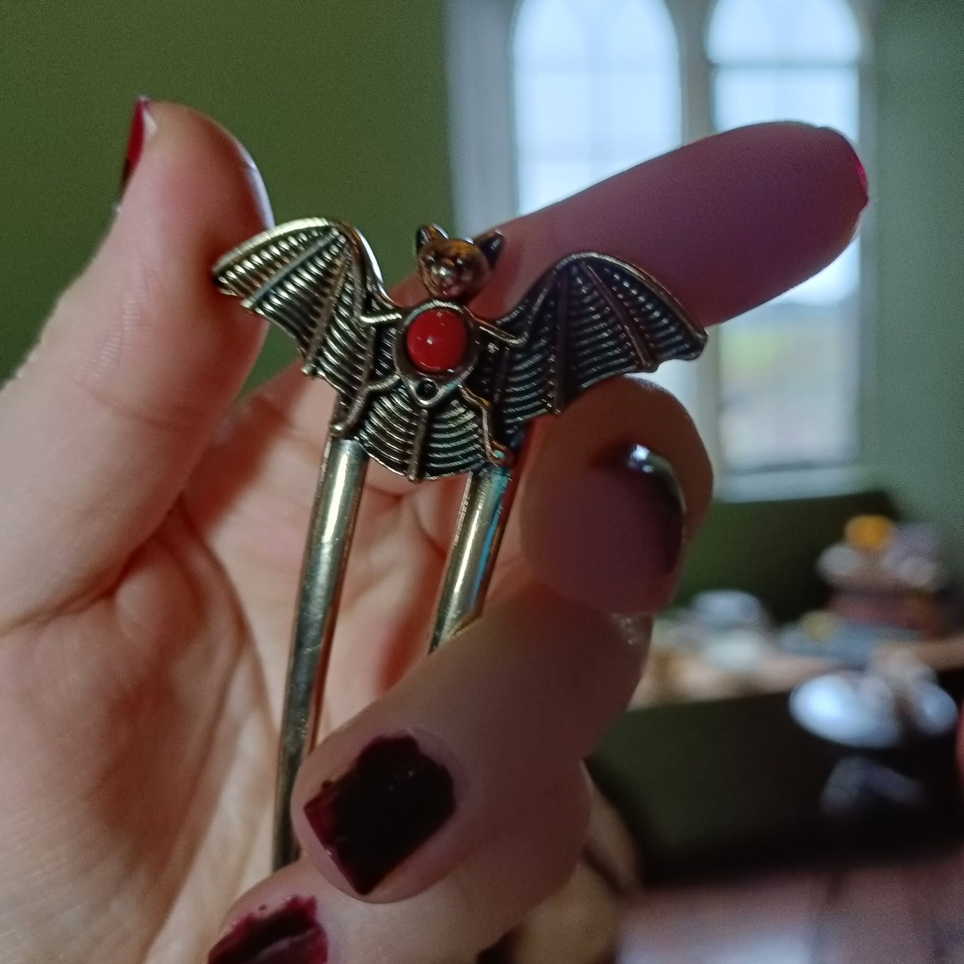 Bat Hair Stick- Retro Gothic