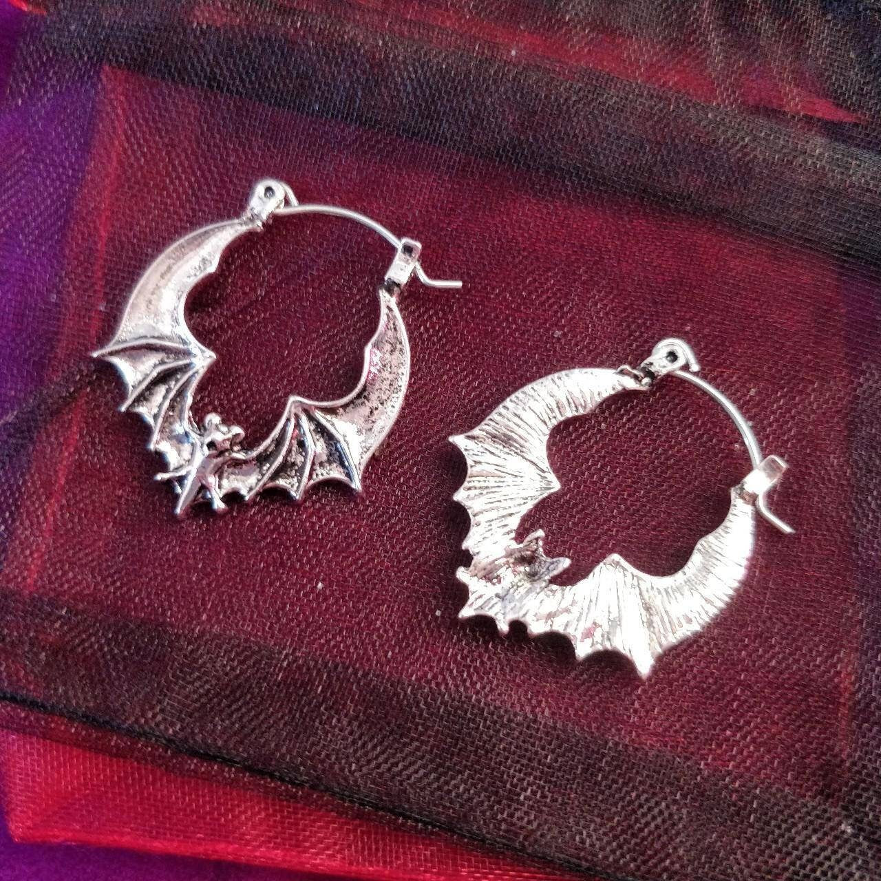 Bat Hoop Earrings- Gothic/ Punk