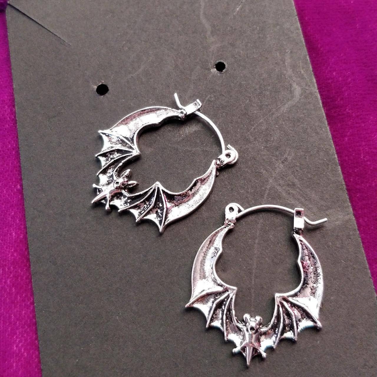 Bat Hoop Earrings- Gothic/ Punk