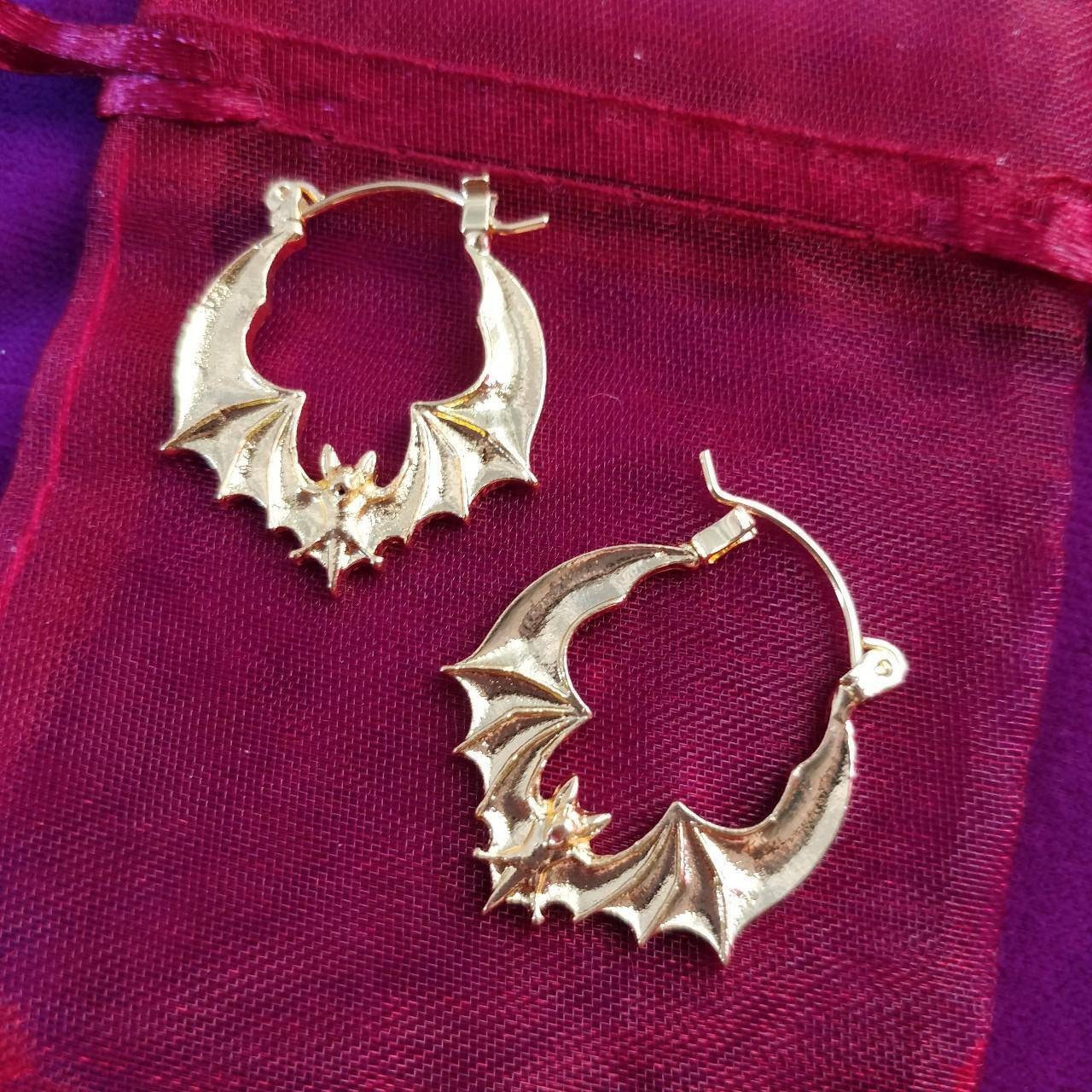 Bat Hoop Earrings- Gothic/ Punk