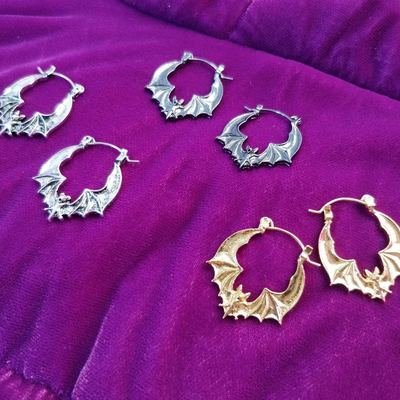 Bat Hoop Earrings- Gothic/ Punk