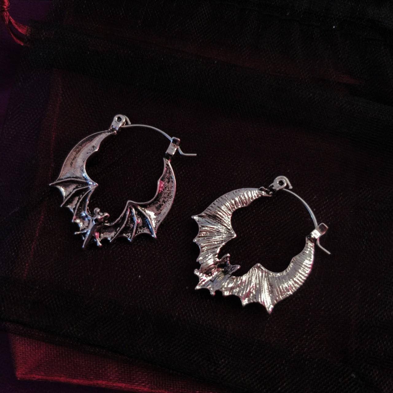 Bat Hoop Earrings- Gothic/ Punk