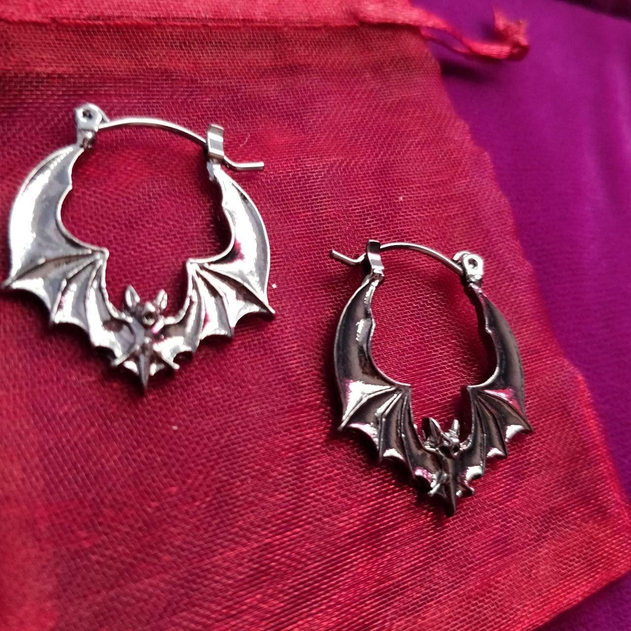 Bat Hoop Earrings- Gothic/ Punk