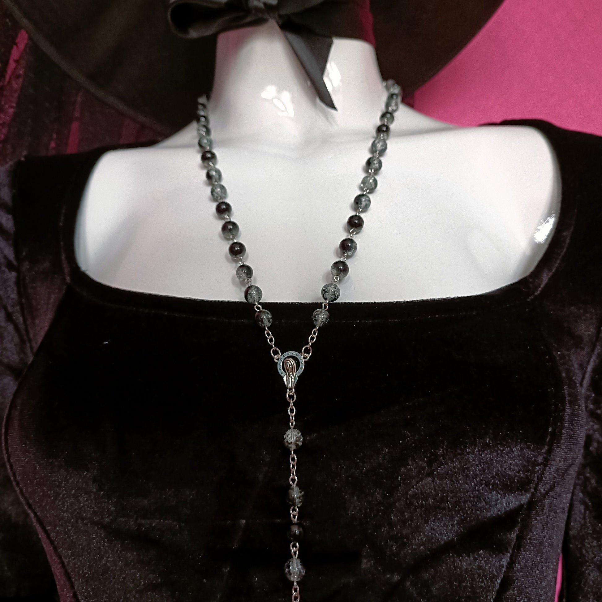 Black Ombre Rosary- Nancy D