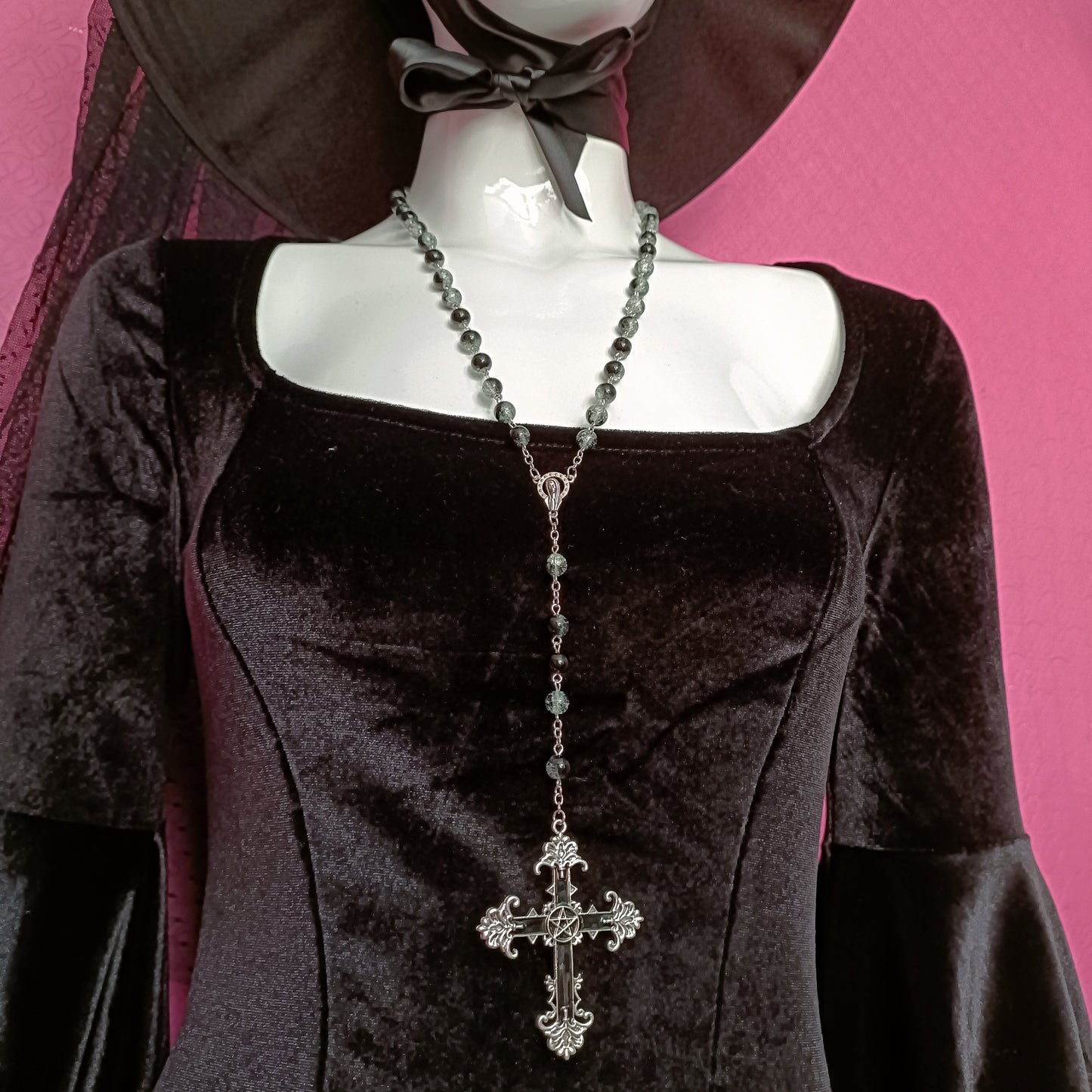 Black Ombre Rosary- Nancy D