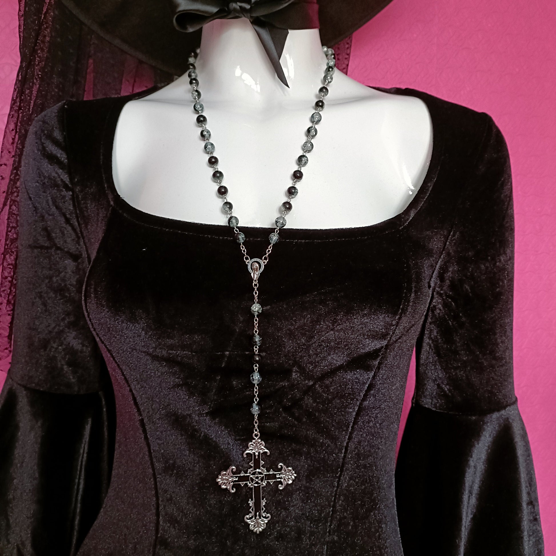 Black Ombre Rosary- Nancy D
