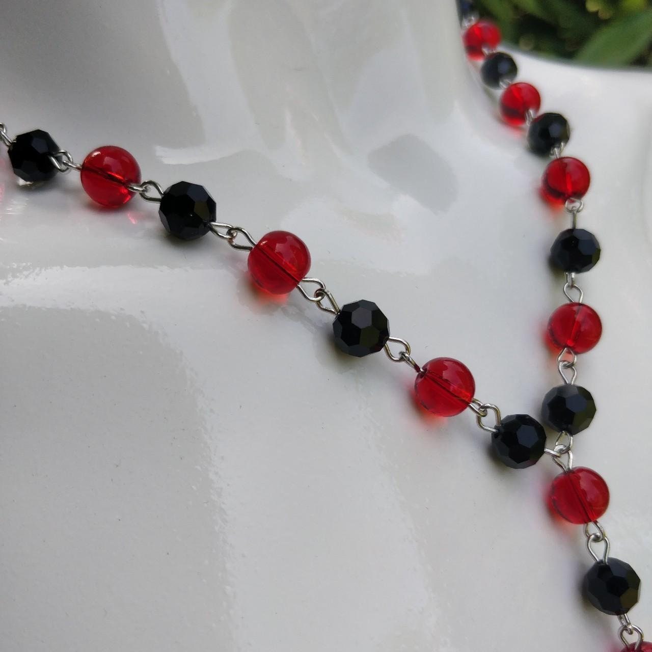Black and Red Rosary- Goth Rosary-alternative jewellery