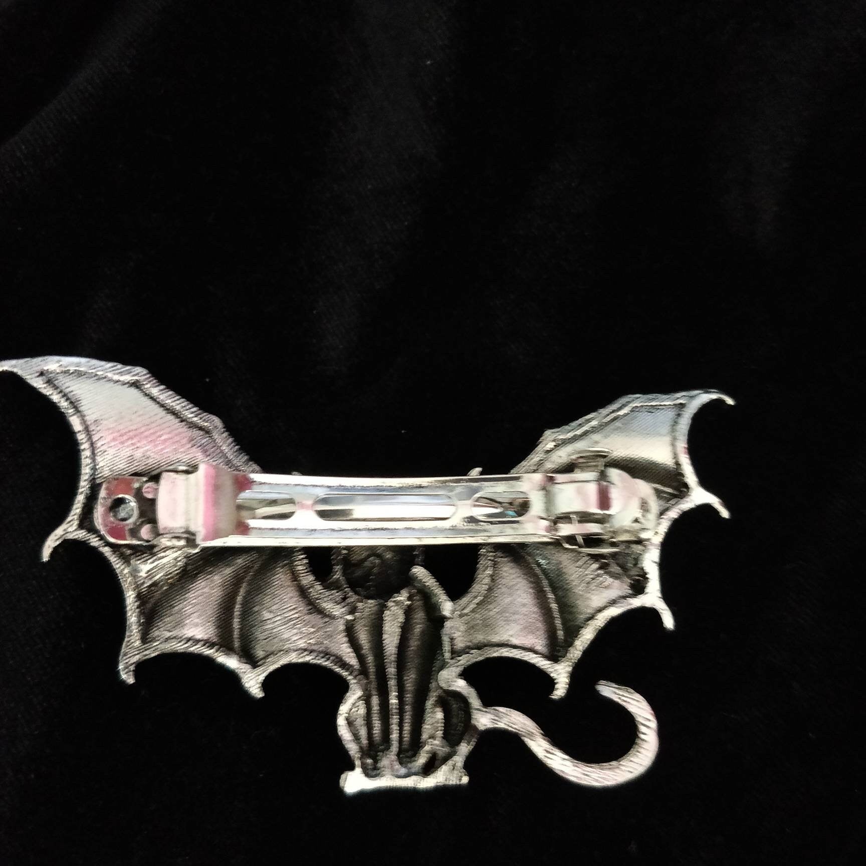 Cat Bat Barrette- Goth Hair Clip