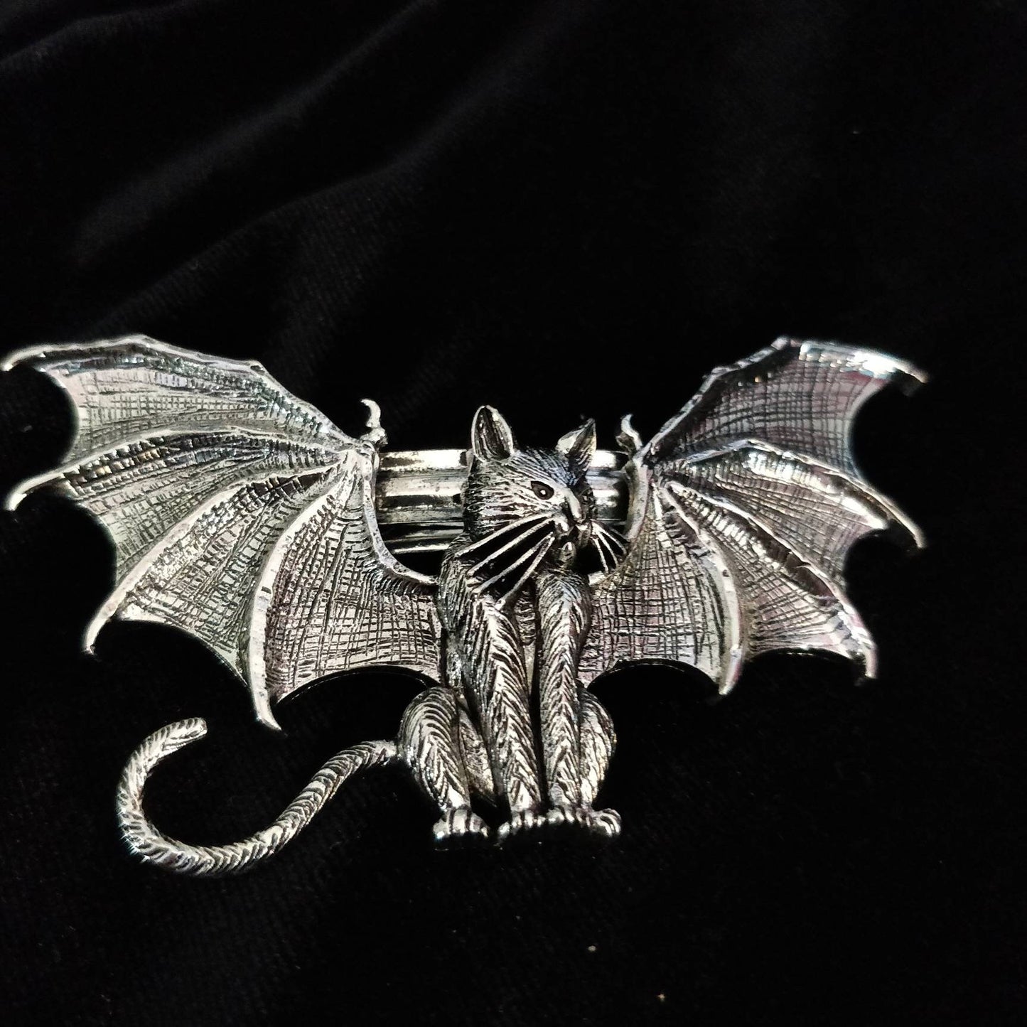 Cat Bat Barrette- Goth Hair Clip