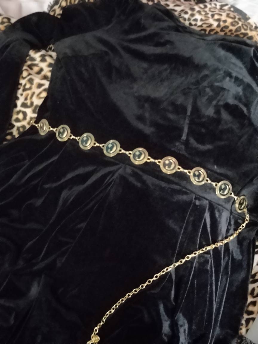 Celestial Belt - Moon and Stars, Black and Gold- Whimsigoth 90s