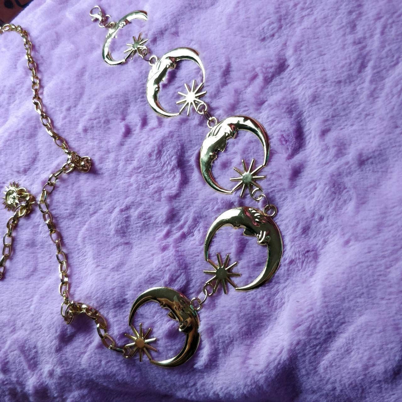 Celestial Belt/ Moon and Stars Chain Belt/ Hippy Boho Bohemian RETRO 90S silver moon waist chain// wedding sash- silver or gold