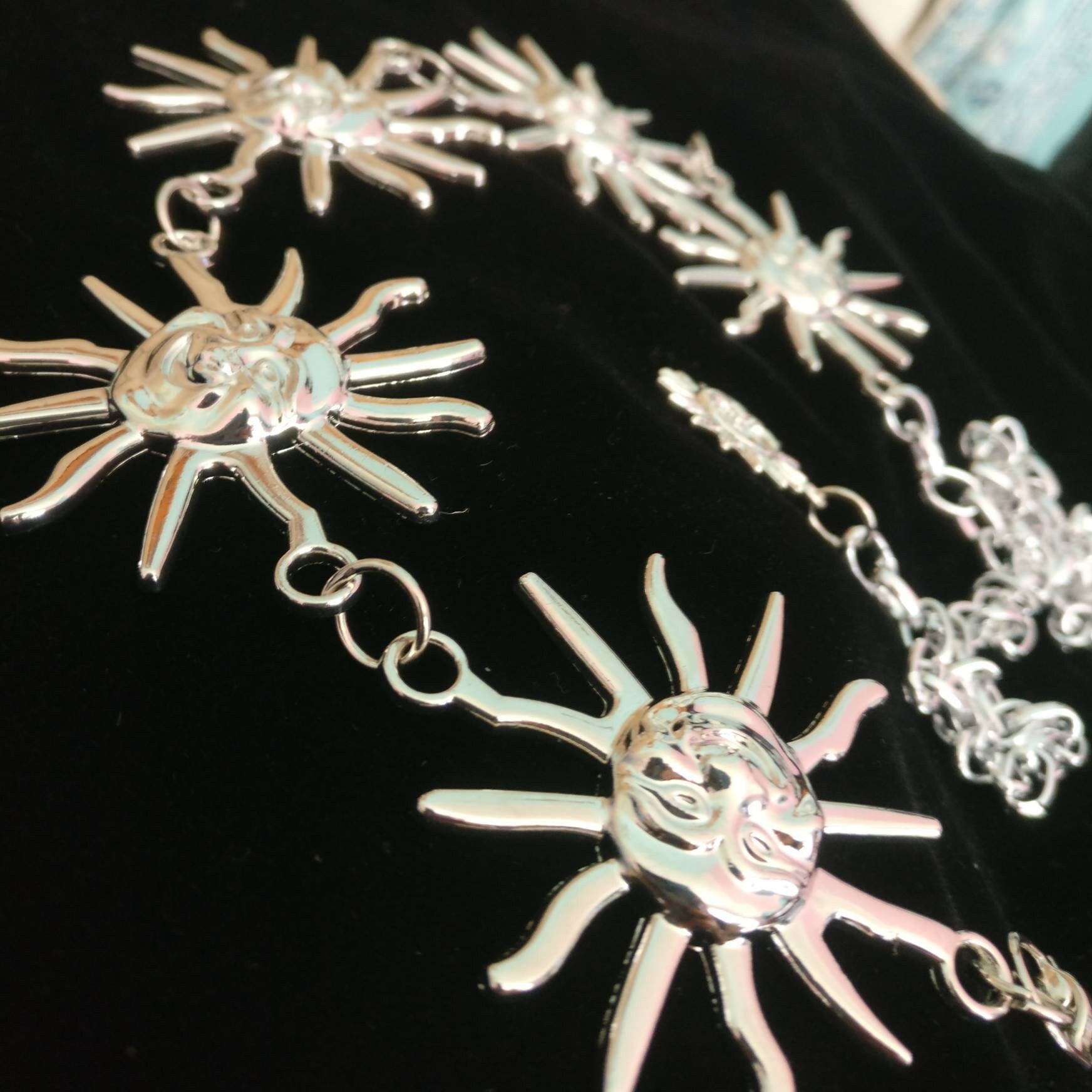 Celestial Belt/ Sun Chain Belt/ Hippy Boho Bohemian RETRO 90S silver Sun waist chain// wedding sash