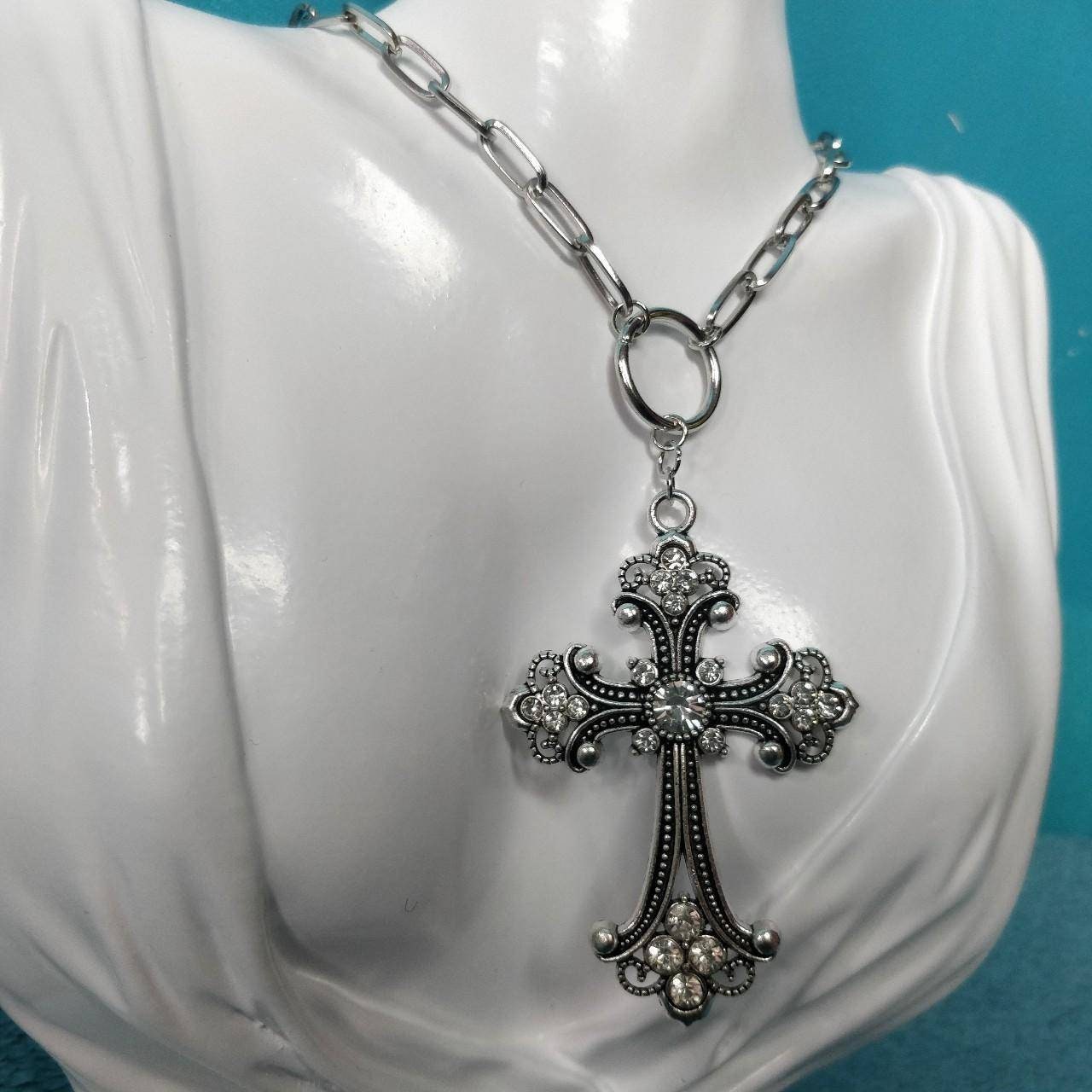 Chain Link Diamante Crucifix