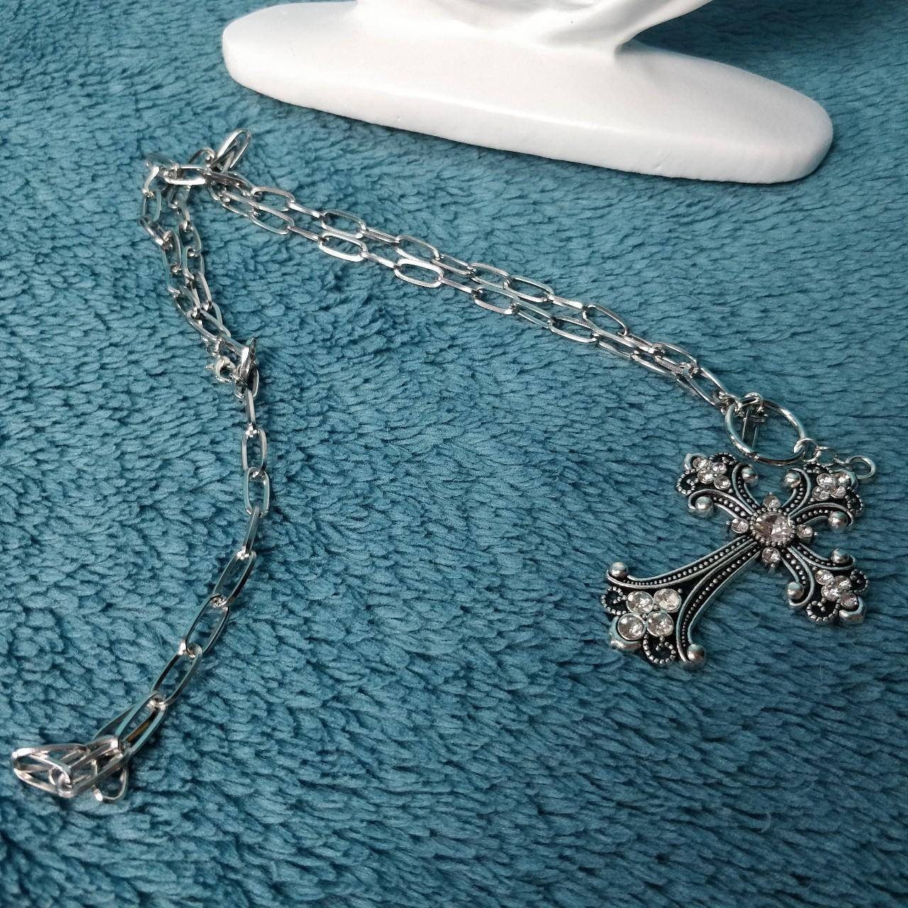Chain Link Diamante Crucifix