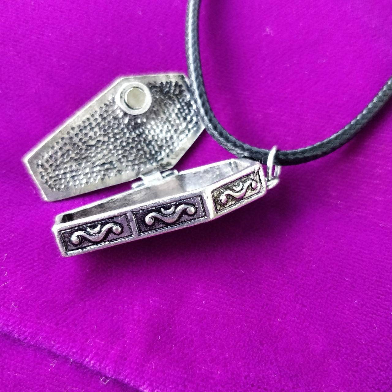 Coffin Necklace// gothic Locket / cobweb locket / crucifix locket