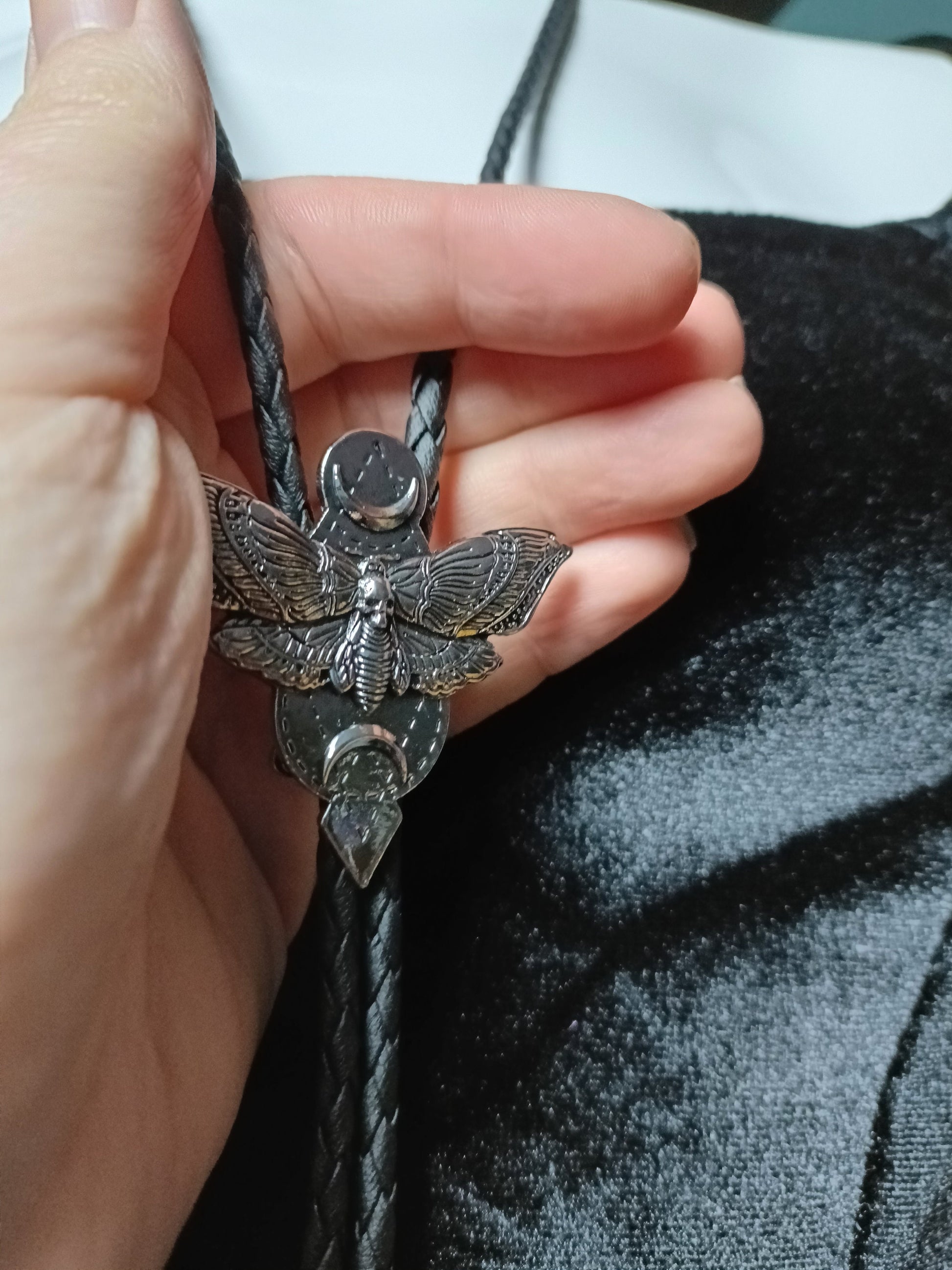 Cowboy Bolo Tie Deaths Head Moth - Gothic Y'allternative