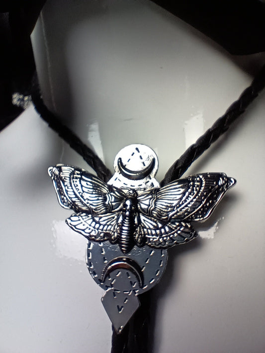 Cowboy Bolo Tie Deaths Head Moth - Gothic Y'allternative