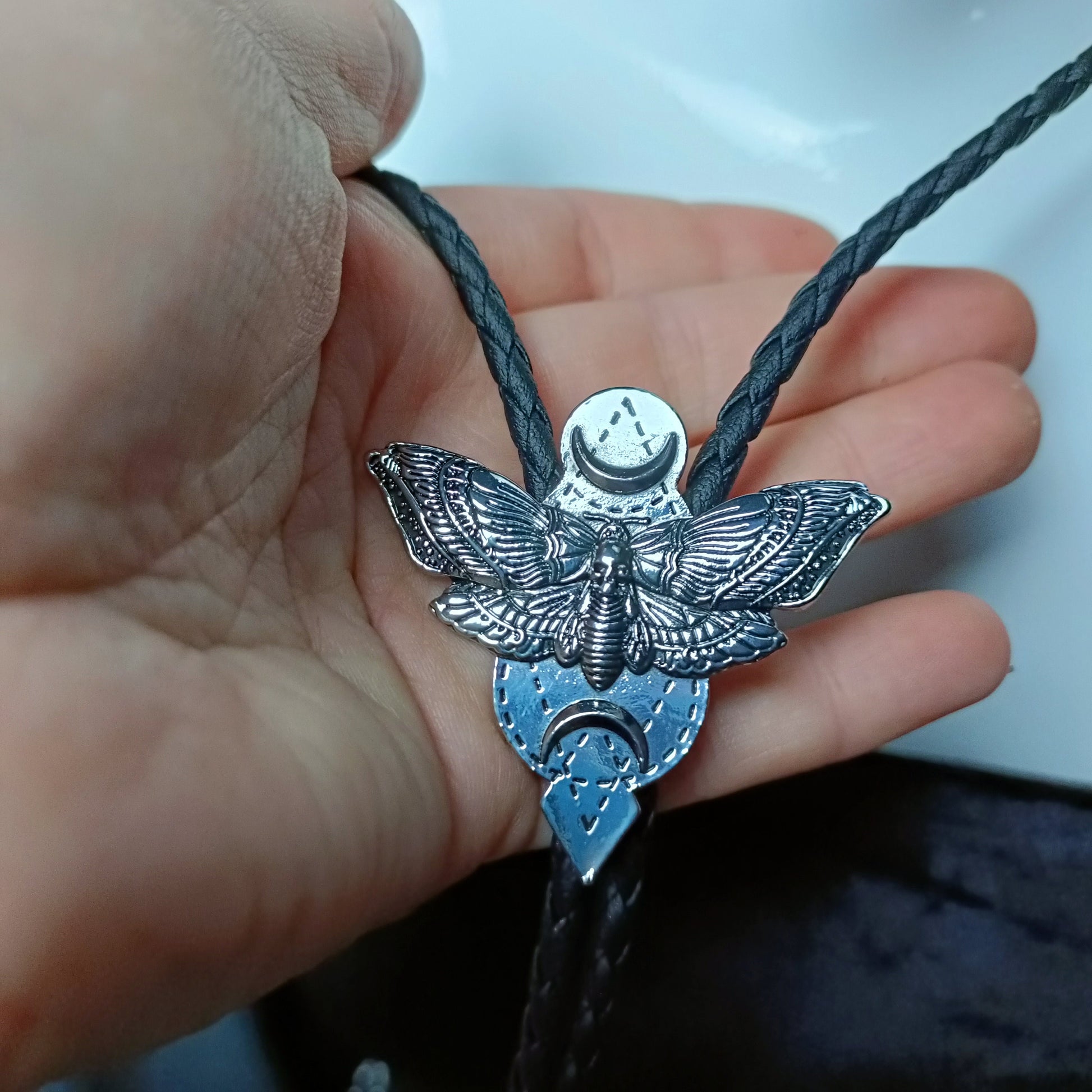Cowboy Bolo Tie Deaths Head Moth - Gothic Y'allternative