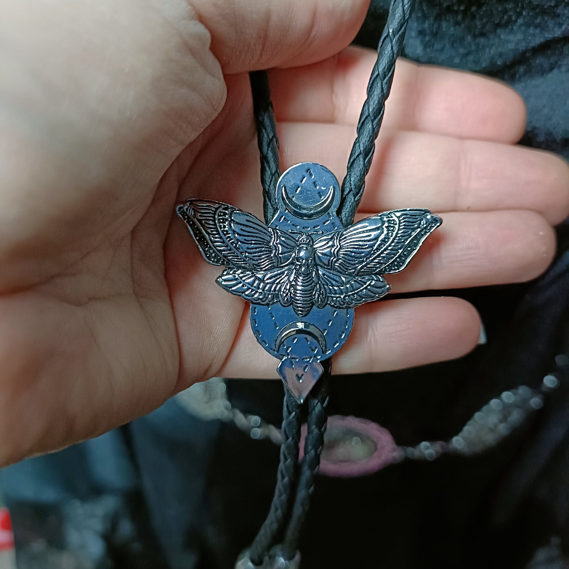 Cowboy Bolo Tie Deaths Head Moth - Gothic Y'allternative
