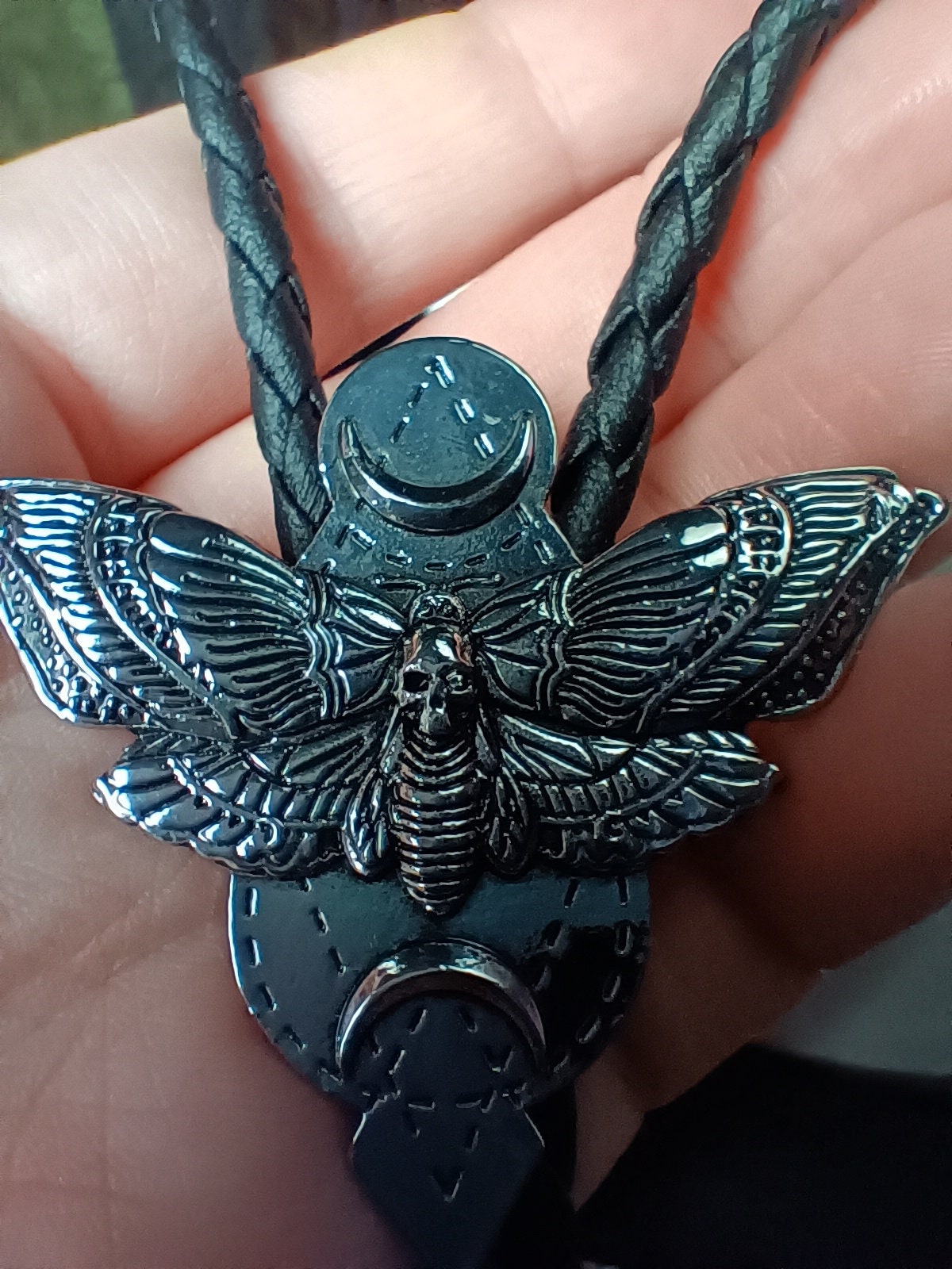 Cowboy Bolo Tie Deaths Head Moth - Gothic Y'allternative