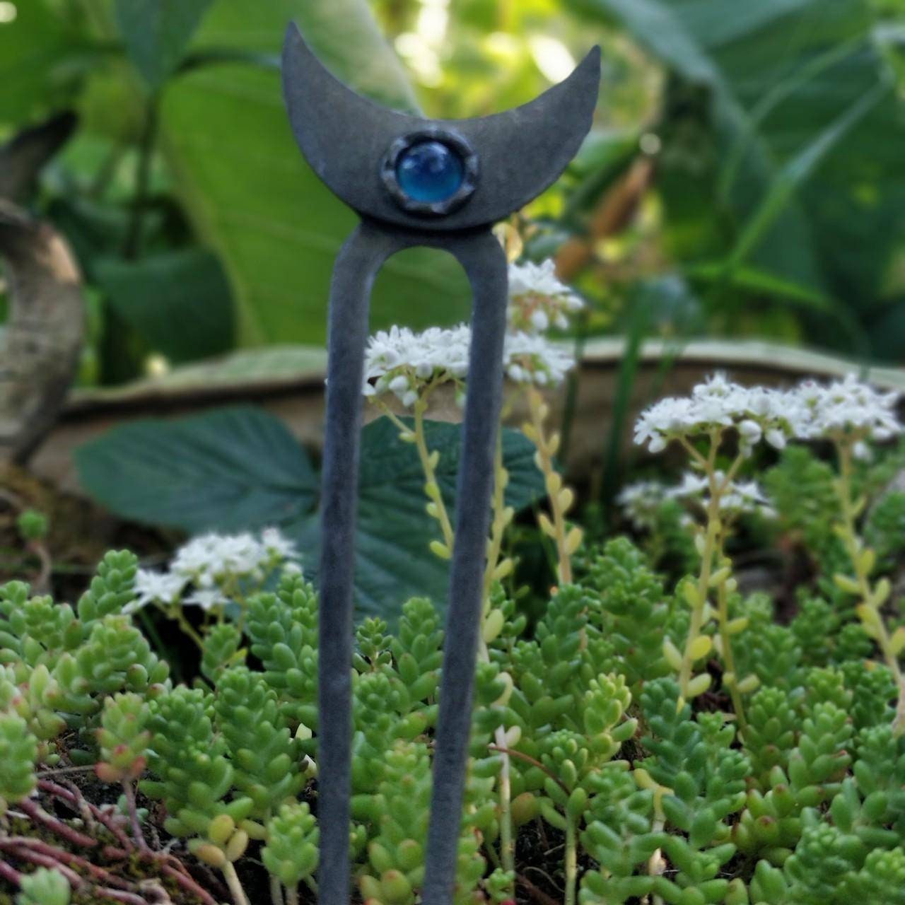 Crescent Moon Hair Stick Double Pronged