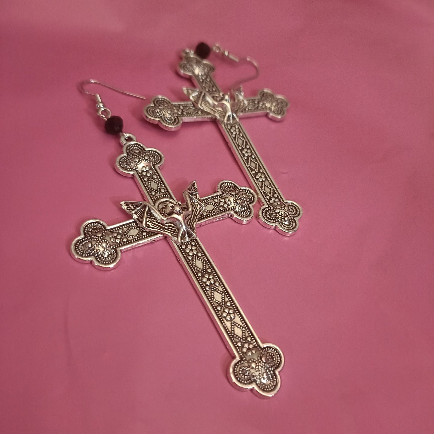 Crucifix Earrings with Bats