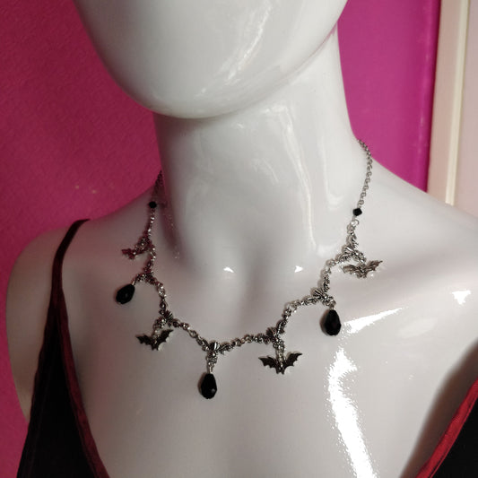 Dainty Bat Necklace - Fancier Version