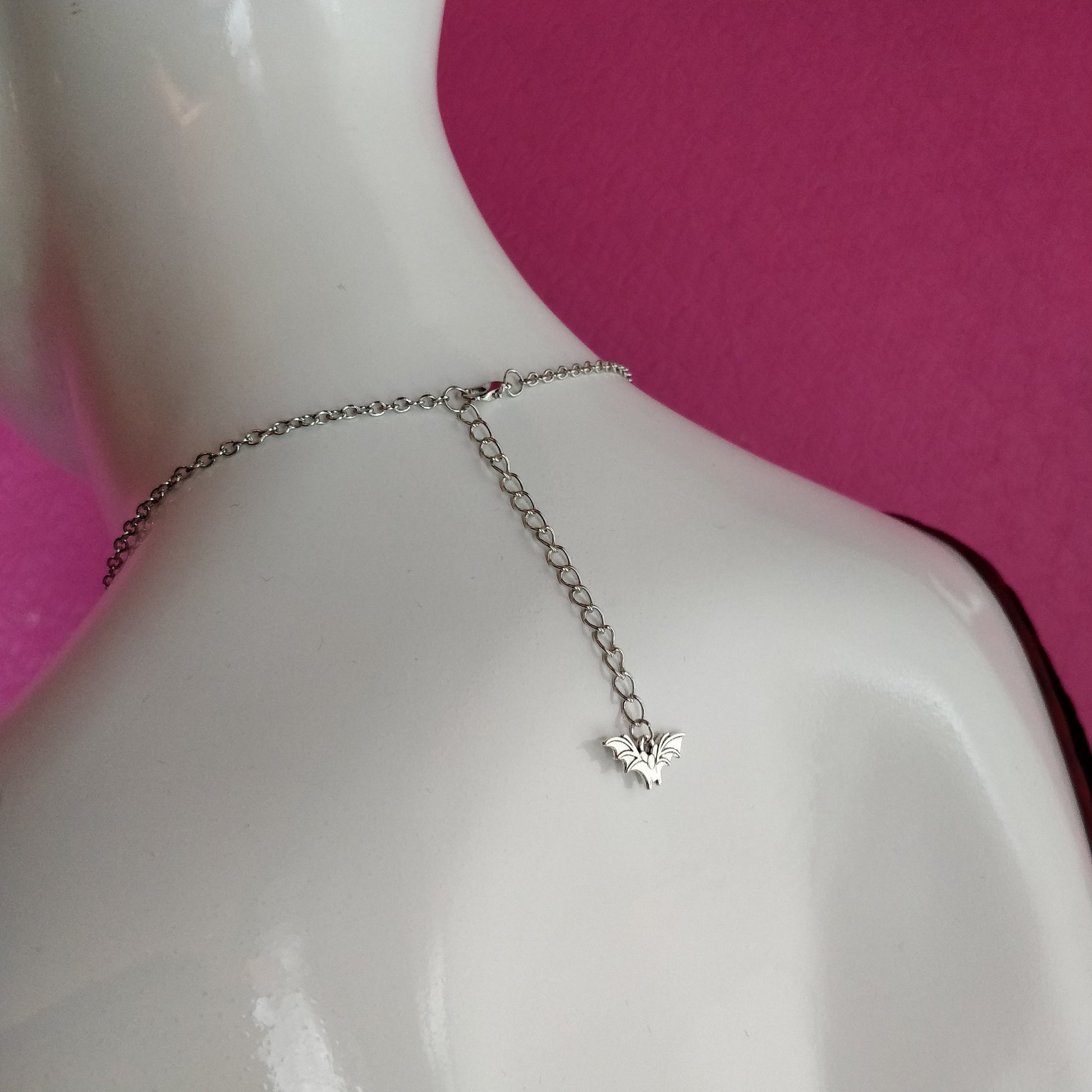 Dainty Bat Necklace - Fancier Version- gothic necklace