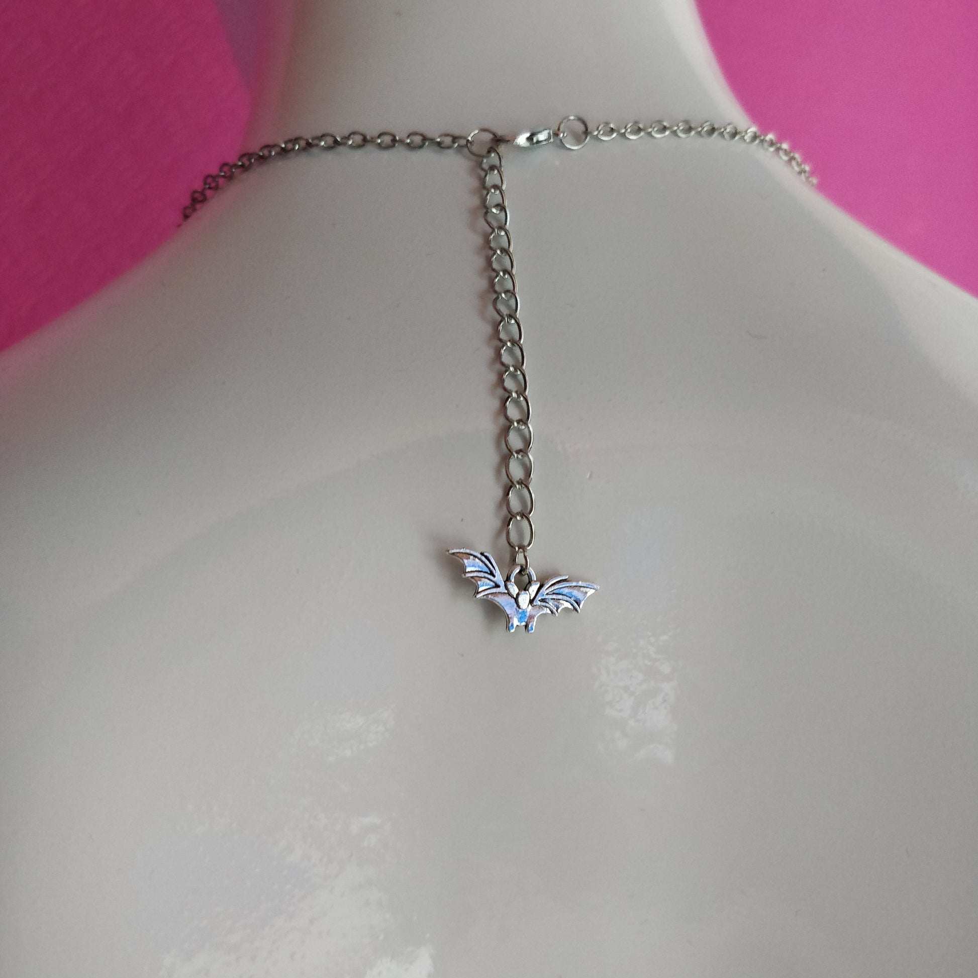 Dainty Bat Necklace - Fancier Version- gothic necklace