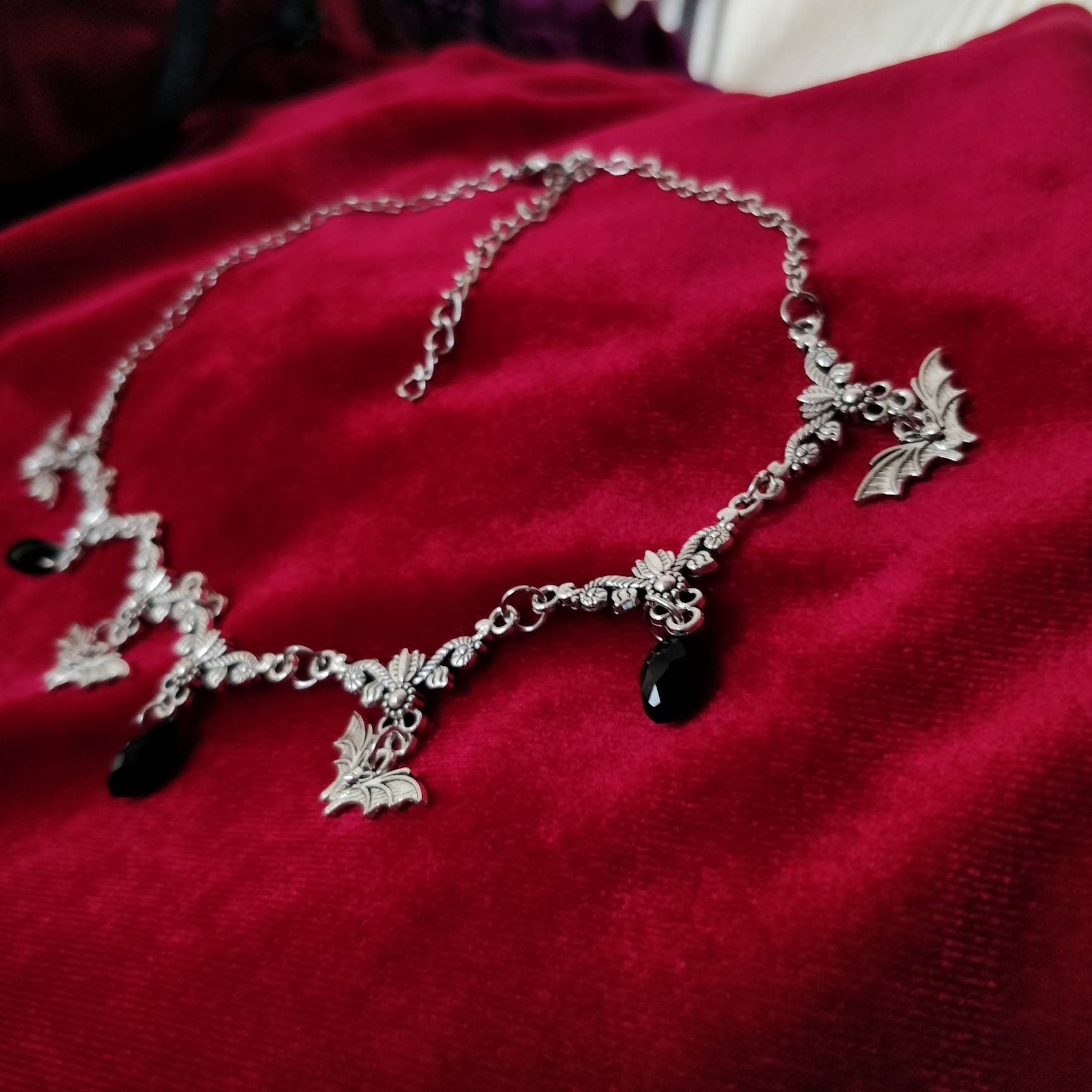 Dainty Bat Necklace- goth necklace