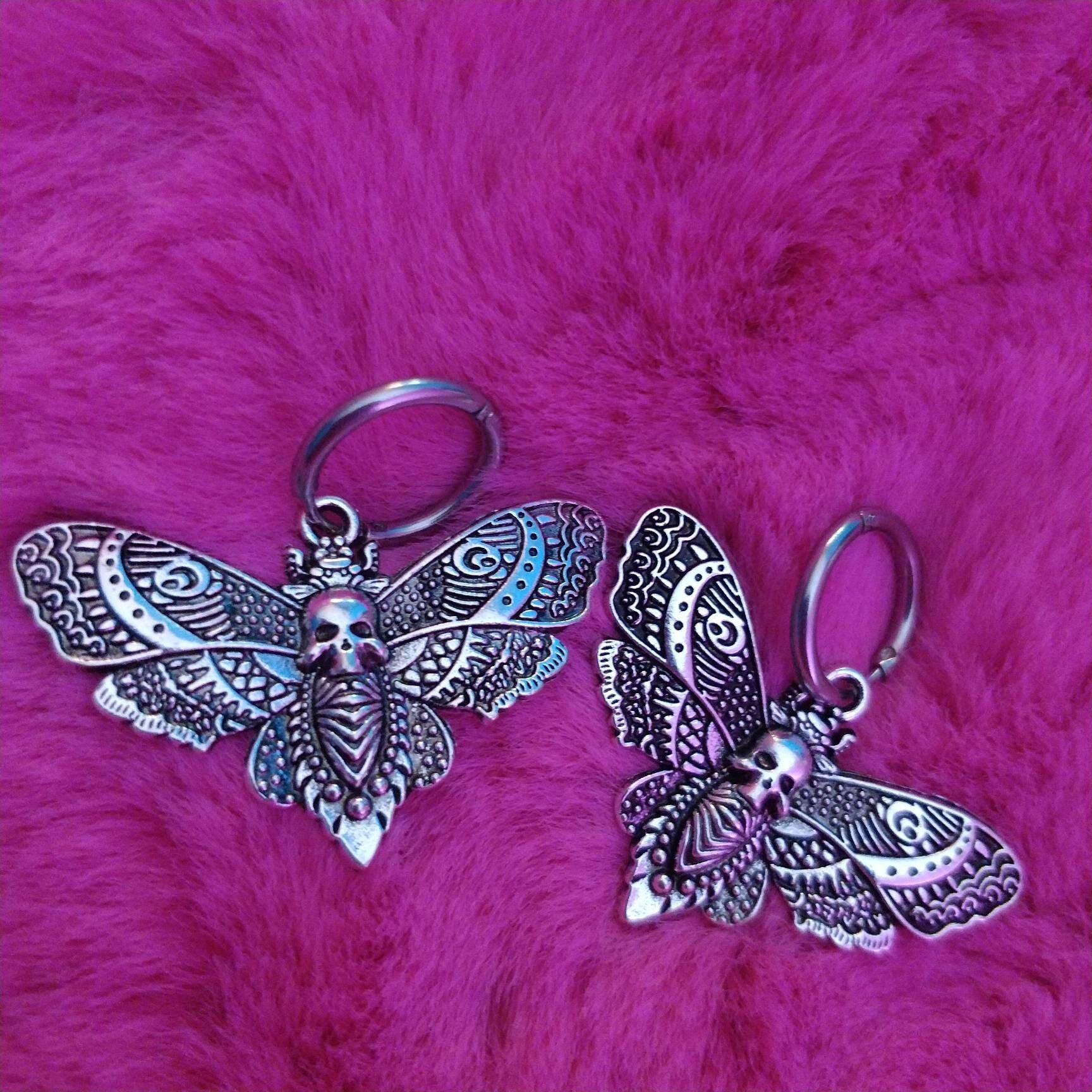 Death's Head Moth Hoop Earrings