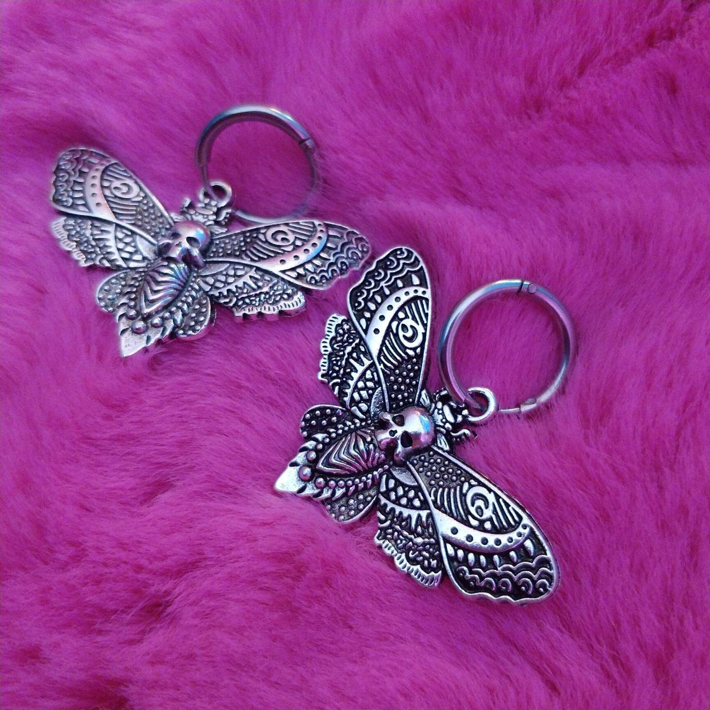 Death's Head Moth Hoop Earrings