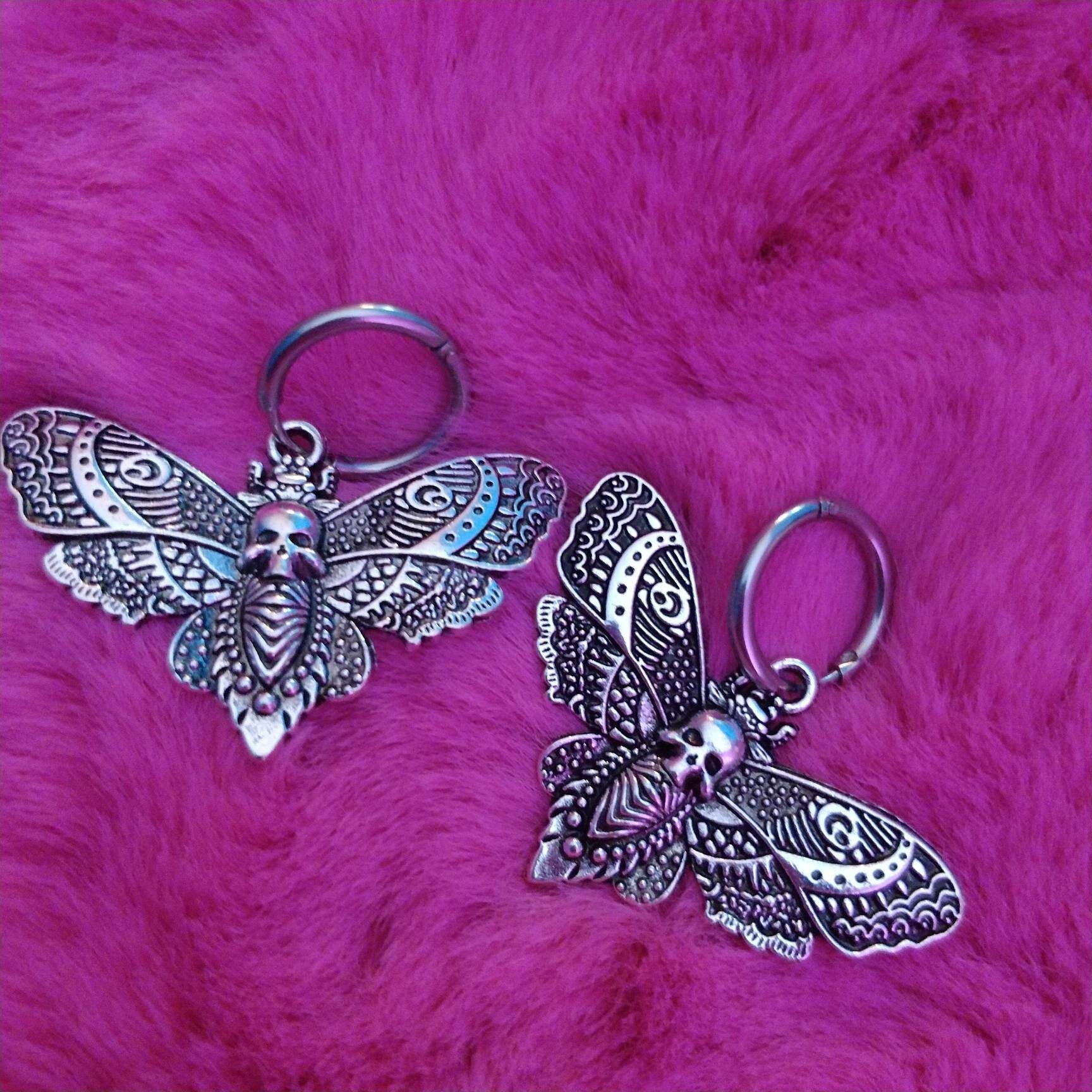 Death's Head Moth Hoop Earrings