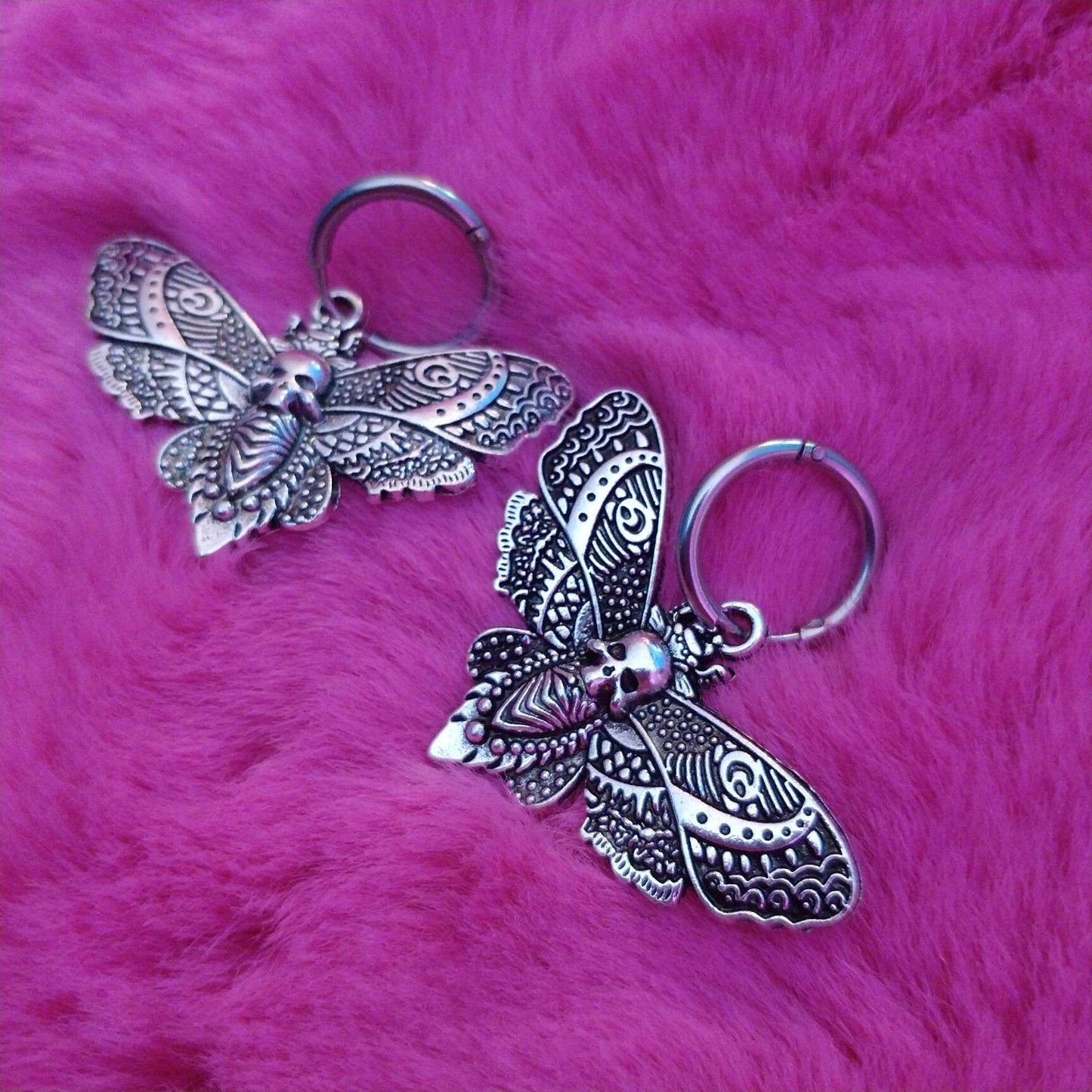 Death's Head Moth Hoop Earrings