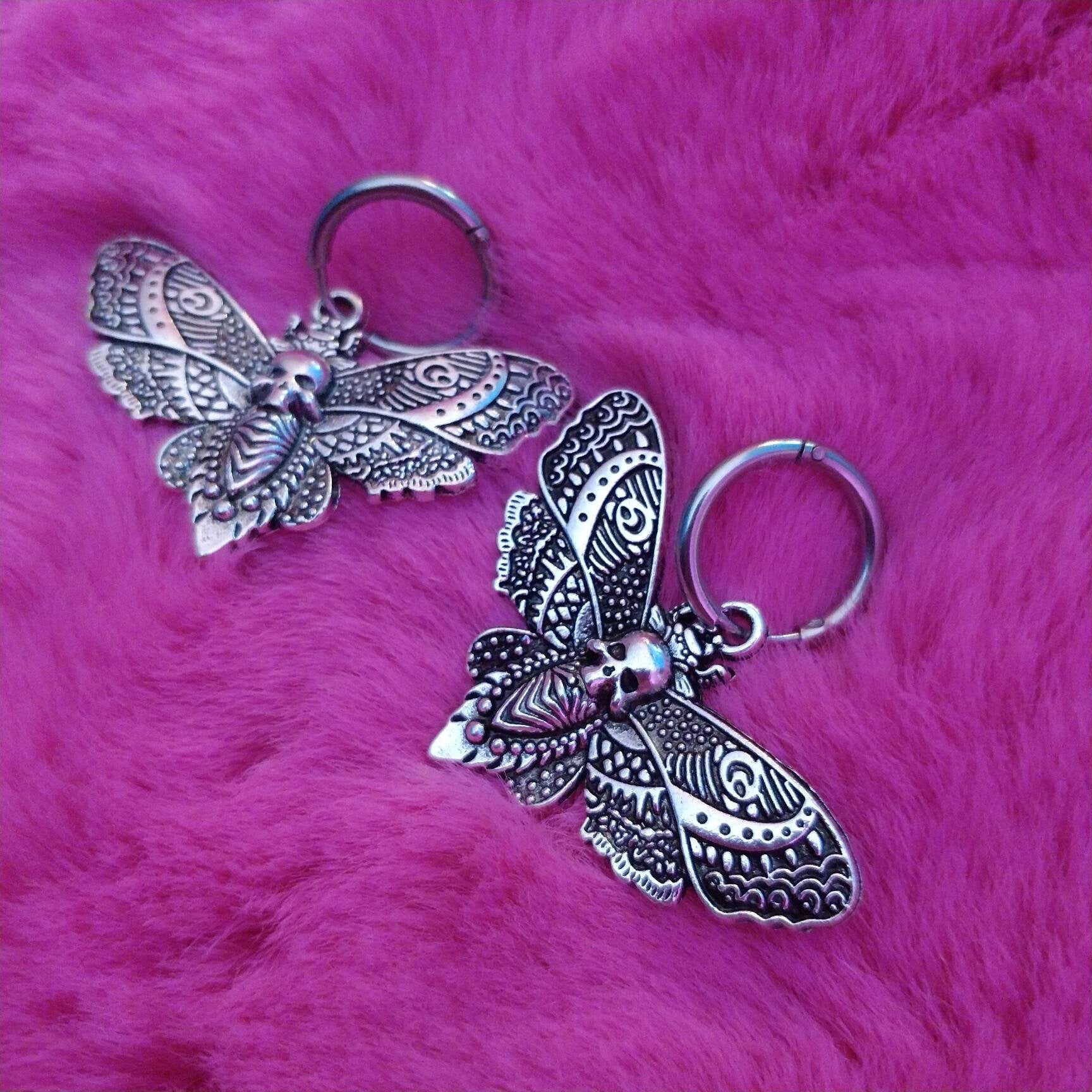 Death's Head Moth Hoop Earrings