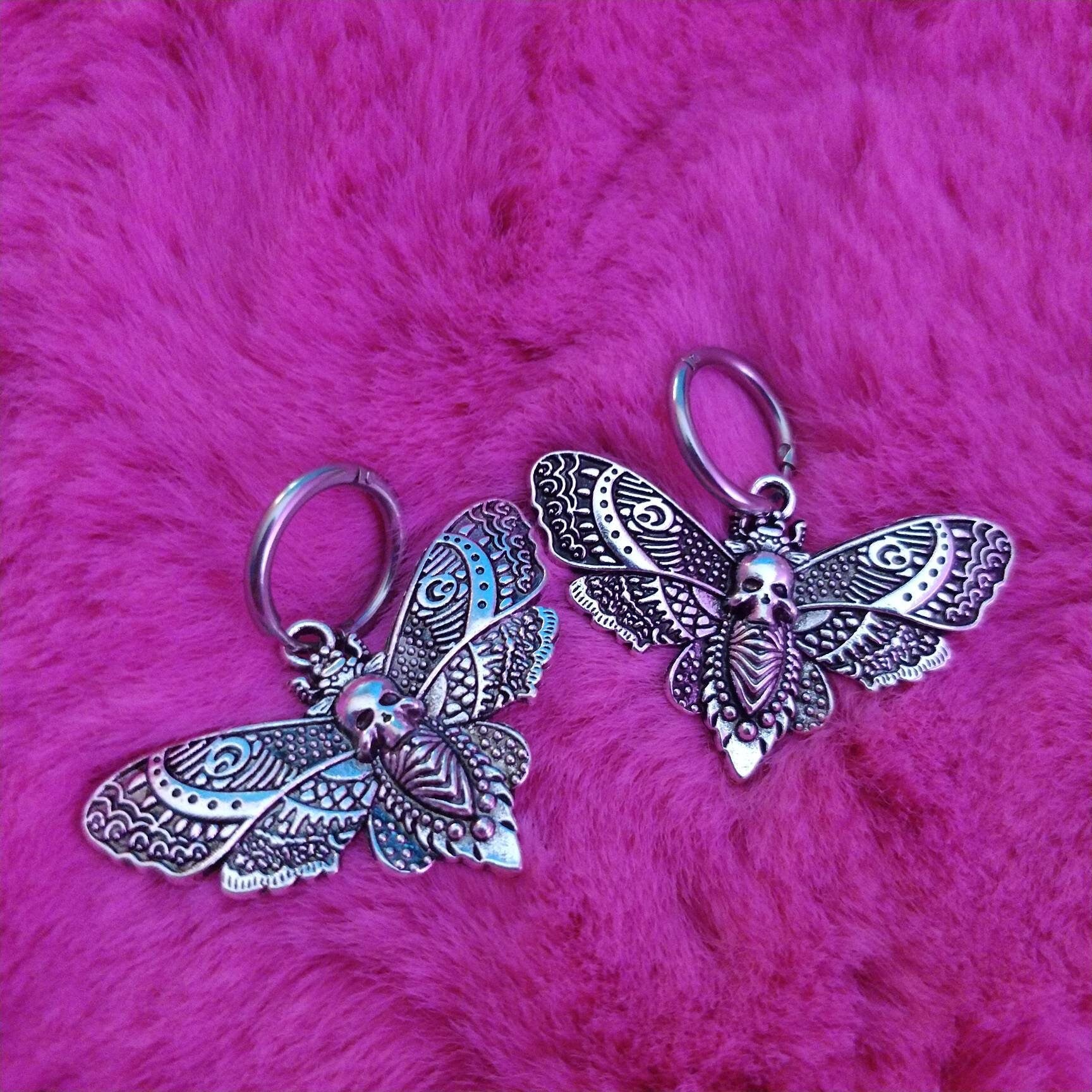 Death's Head Moth Hoop Earrings