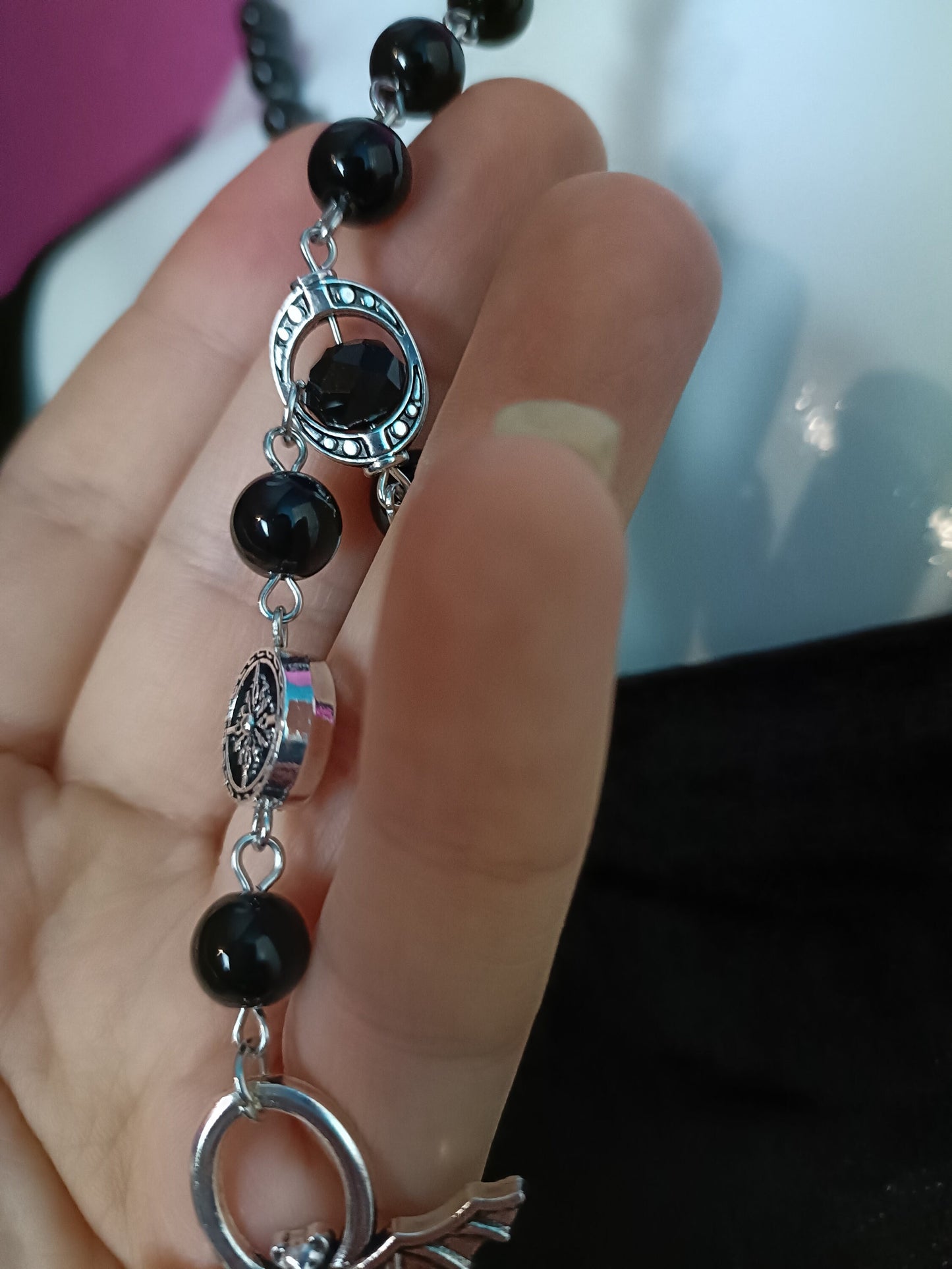 Elegant Bat Crucifix Rosary