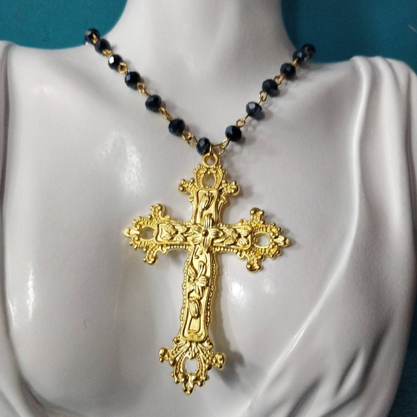 Gold Floral Rosary