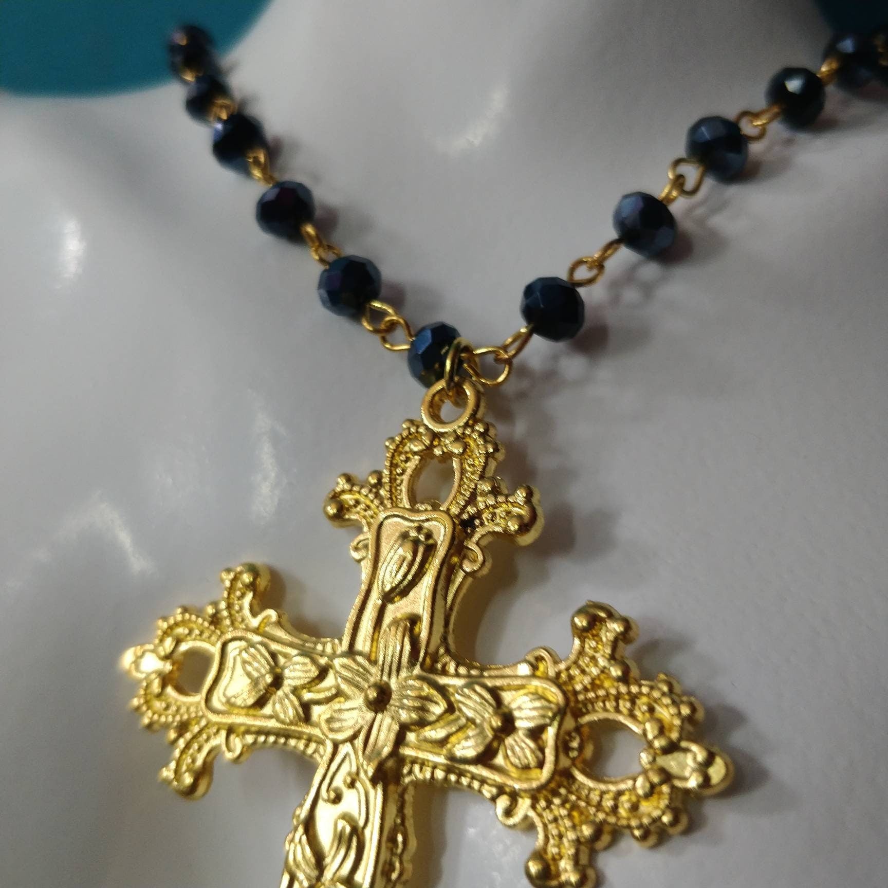 Gold floral Rosary
