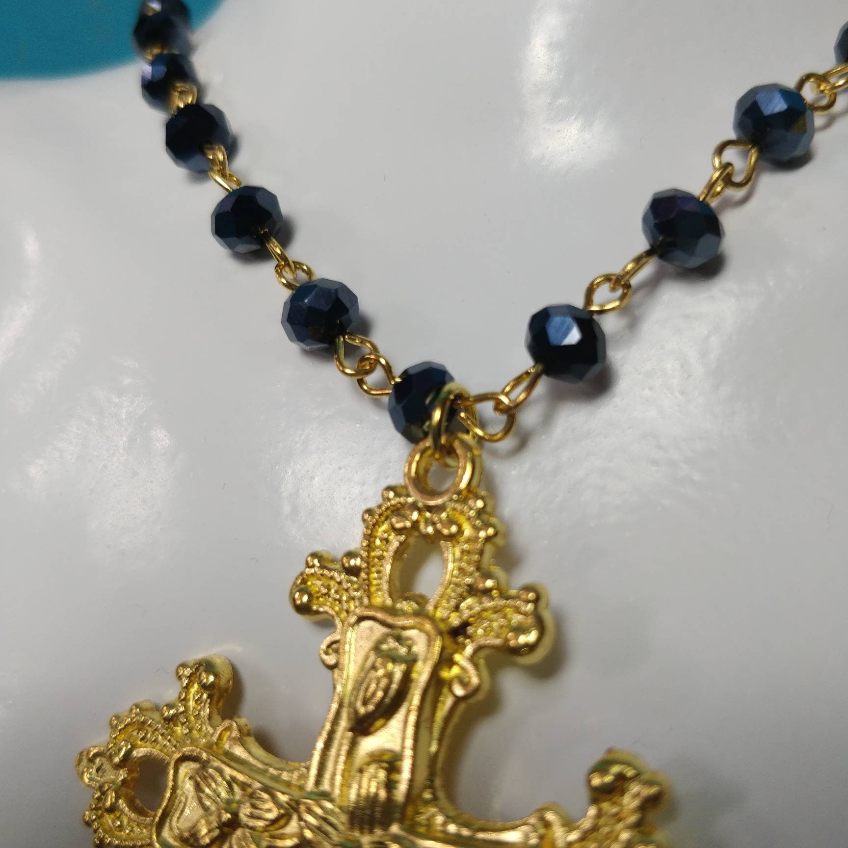 Gold Floral Rosary