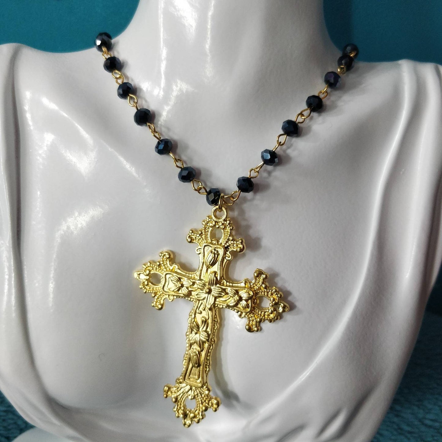 Gold Floral Rosary