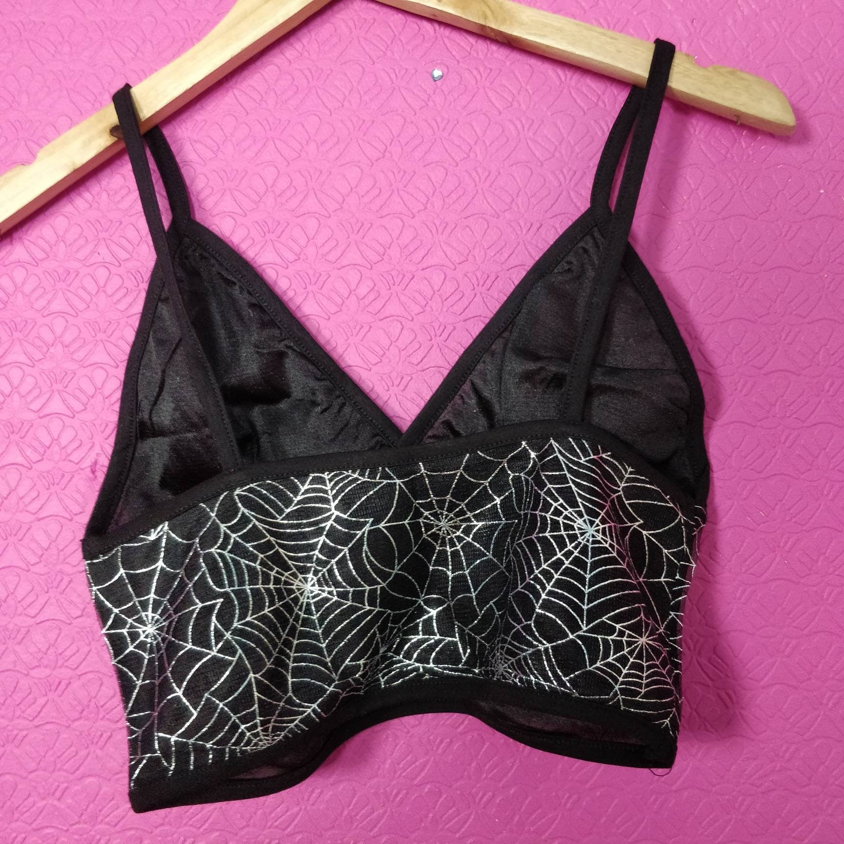 Goth Crop Top // neon// rave industrial retro 90s y2k raver Halloween party spiderweb cobweb lace
